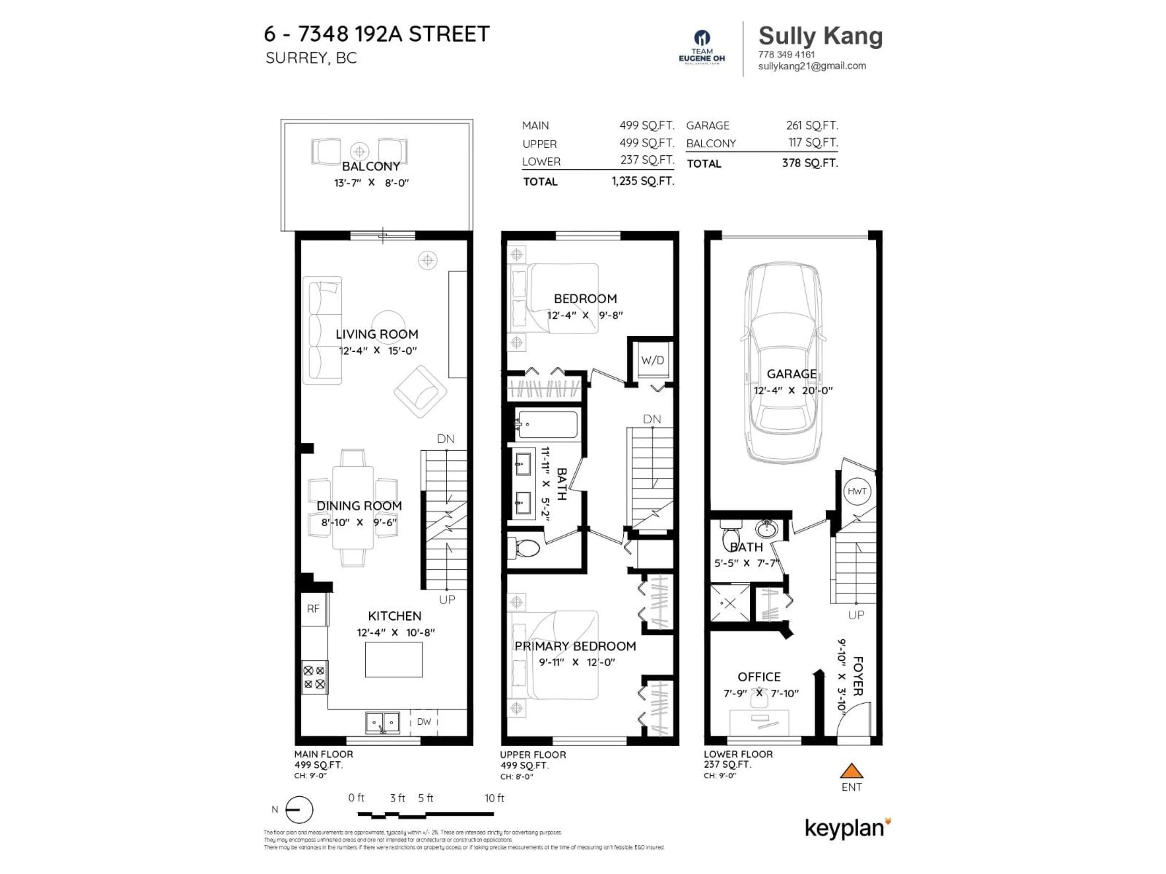 Floor plan for 6 - 7348 192A STREET, Surrey British Columbia V4N6J2