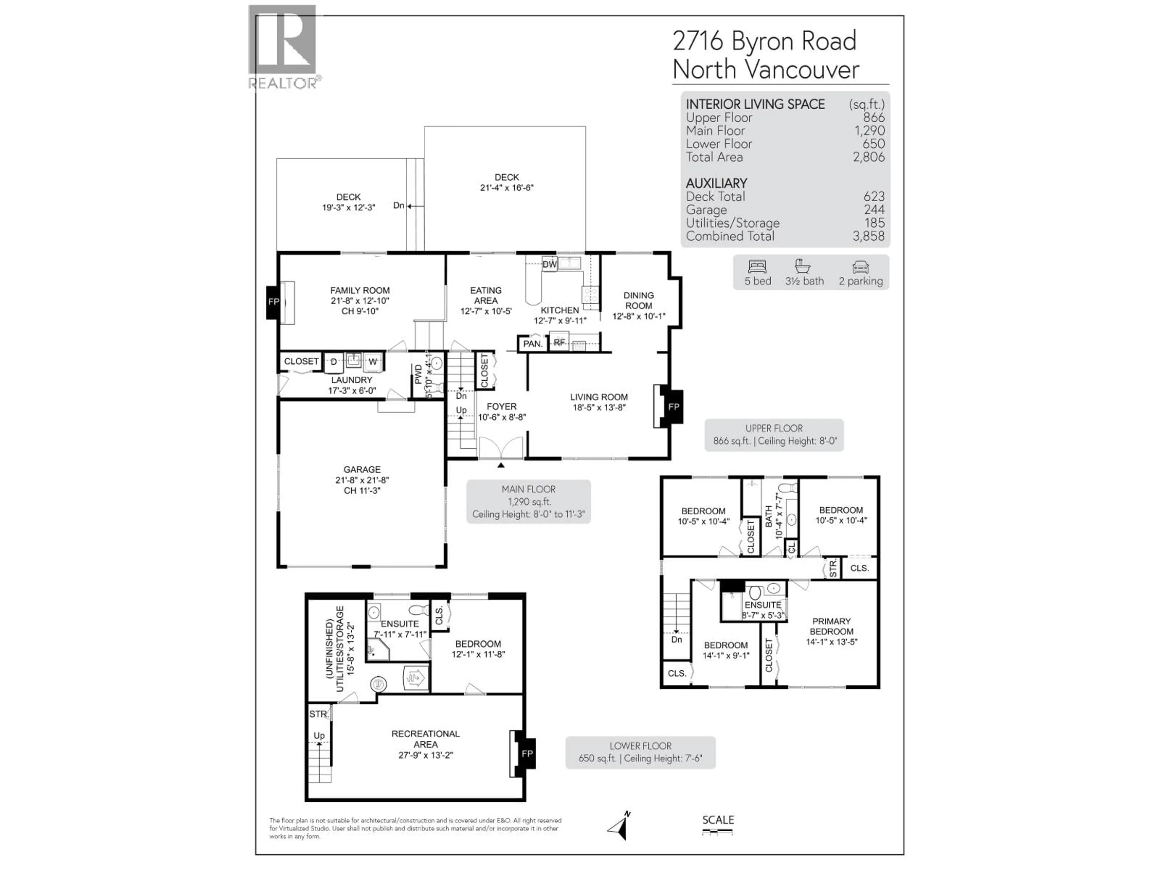 Floor plan for 2716 BYRON ROAD, North Vancouver British Columbia V7H1M2