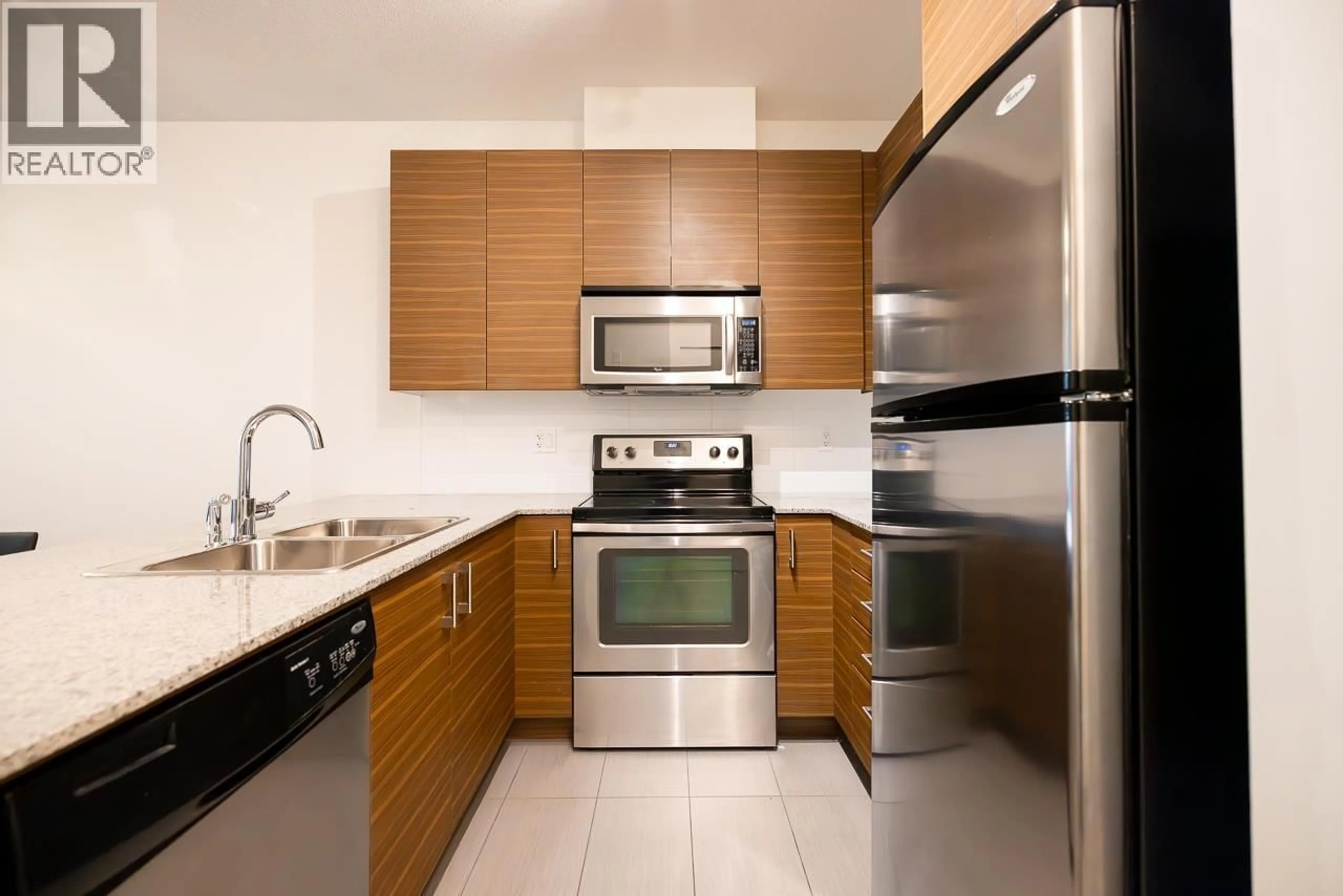 Standard kitchen, ceramic/tile floor for 406 - 5788 SIDLEY STREET, Burnaby British Columbia V5J0E4