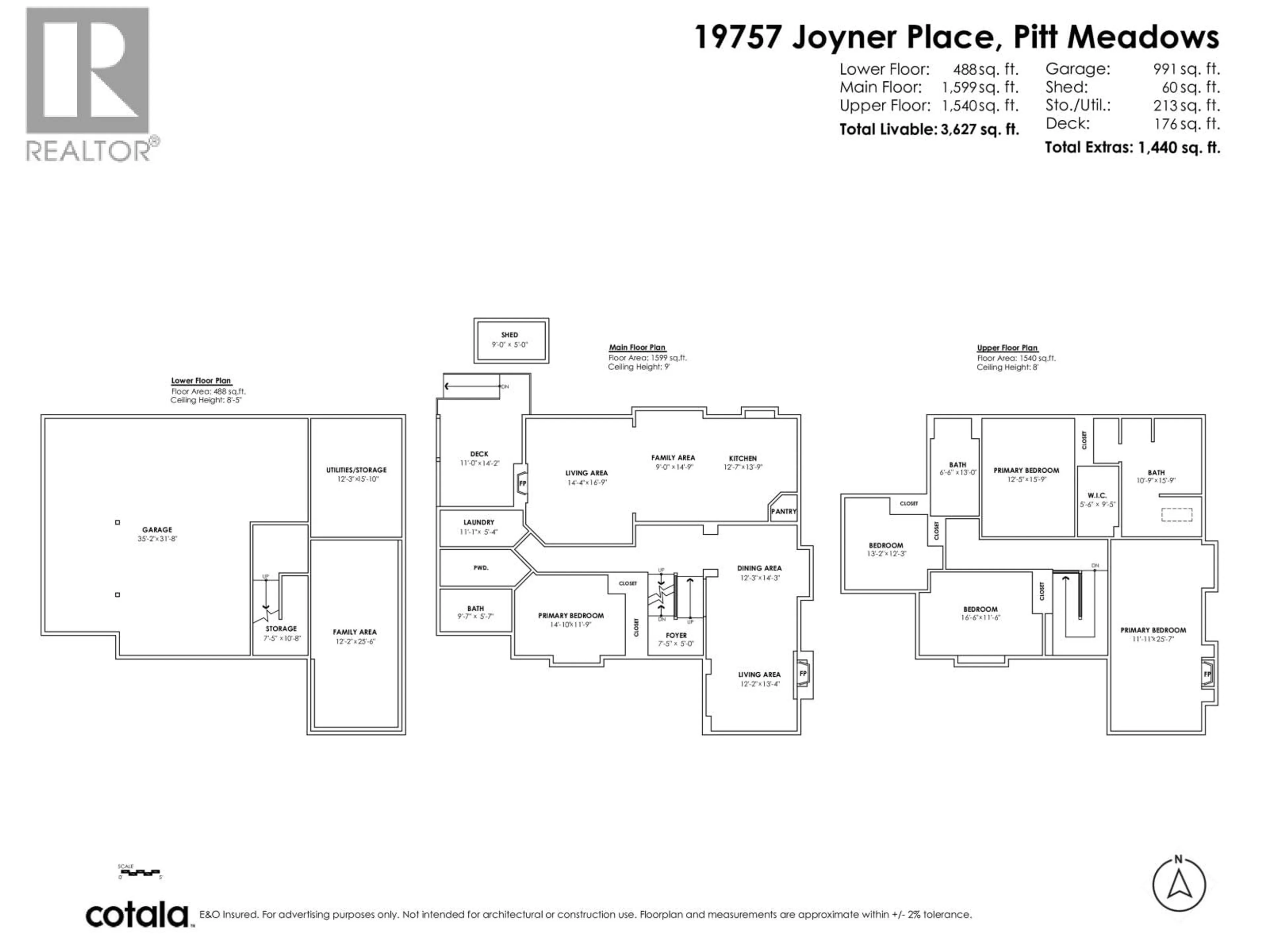 Floor plan for 19757 JOYNER PLACE, Pitt Meadows British Columbia V3Y2S3