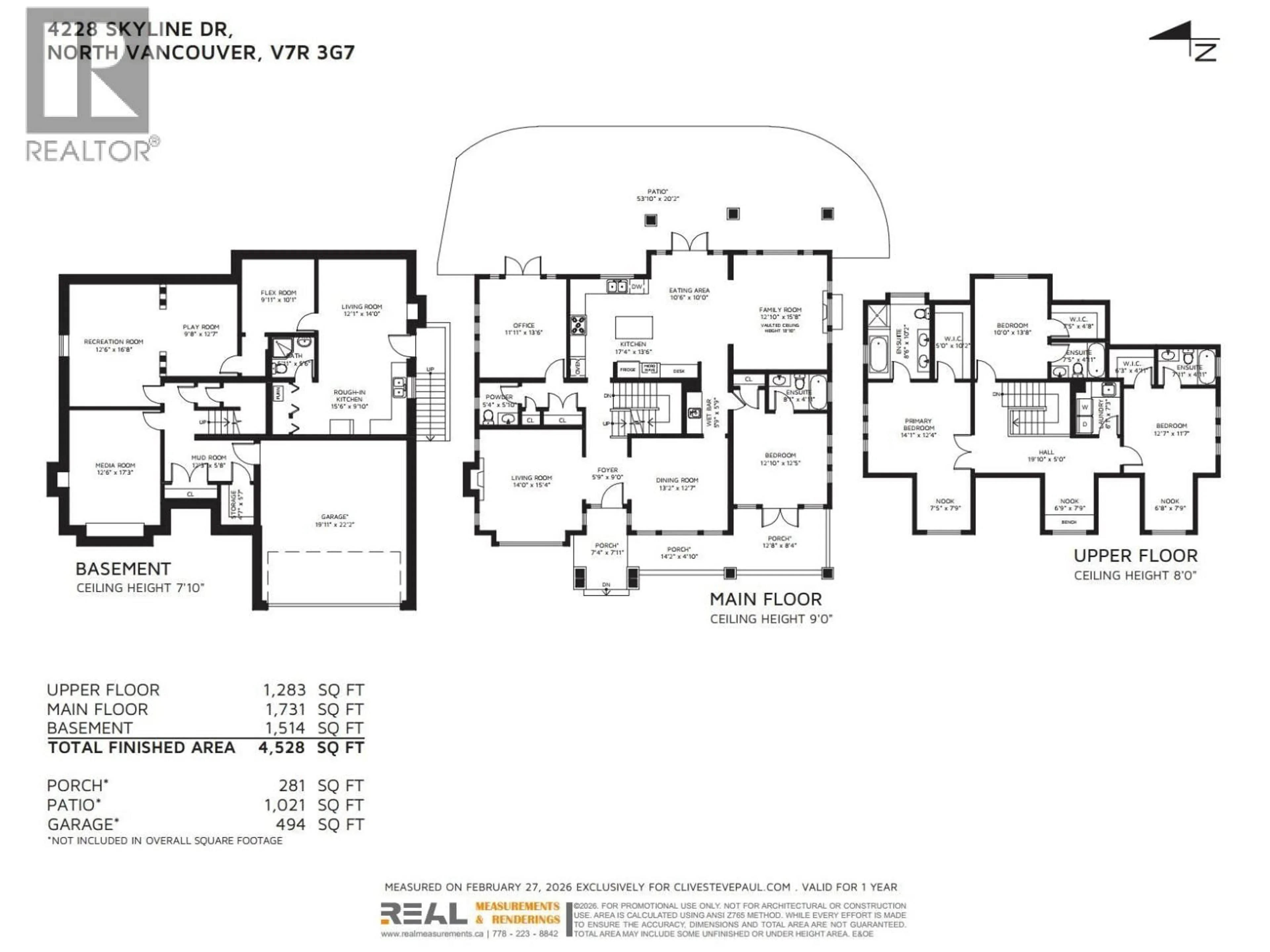 Floor plan for 4228 SKYLINE DRIVE, North Vancouver British Columbia V7R3G7