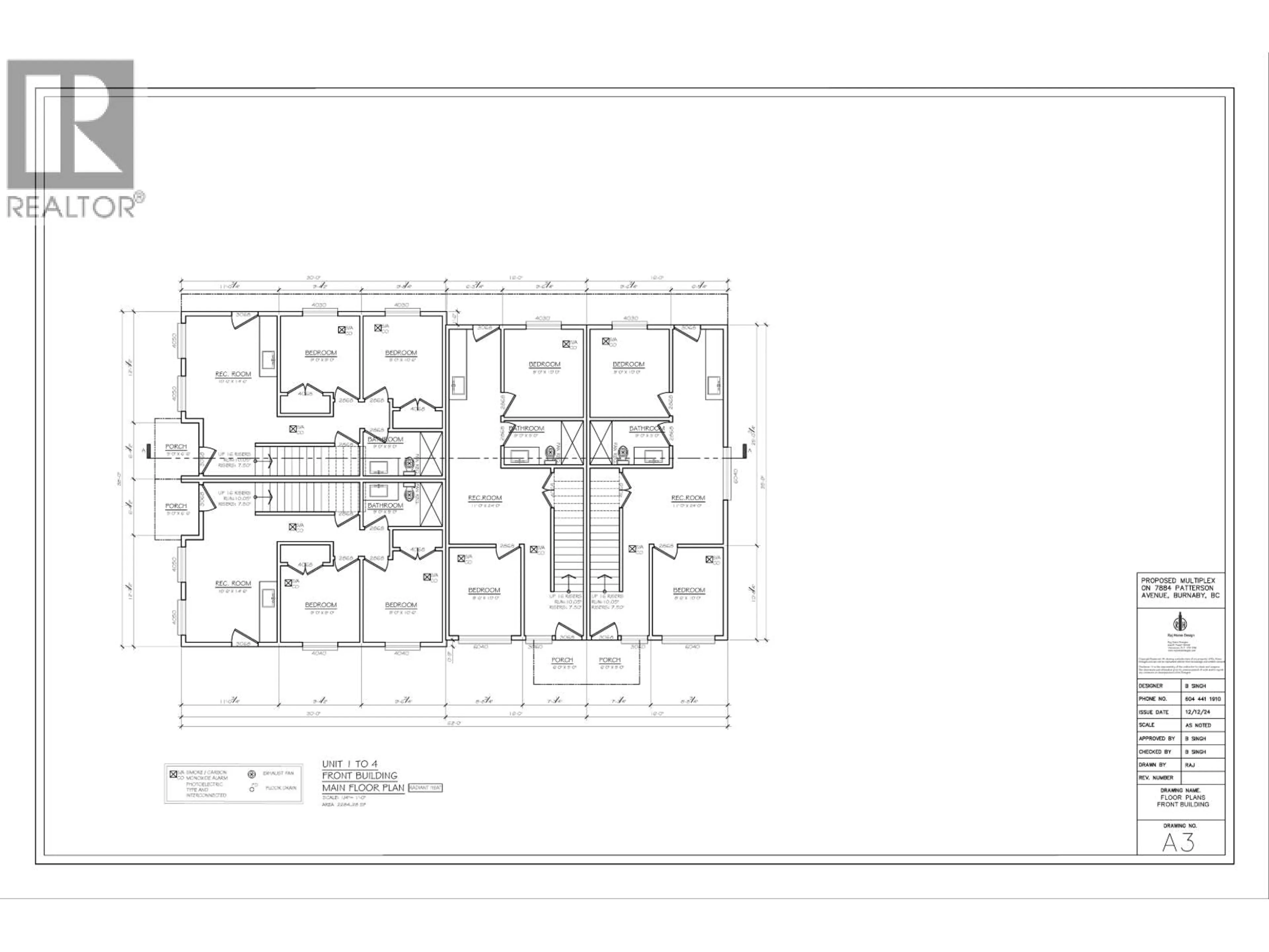 Floor plan for 7884 PATTERSON AVENUE, Burnaby British Columbia V5J3P5