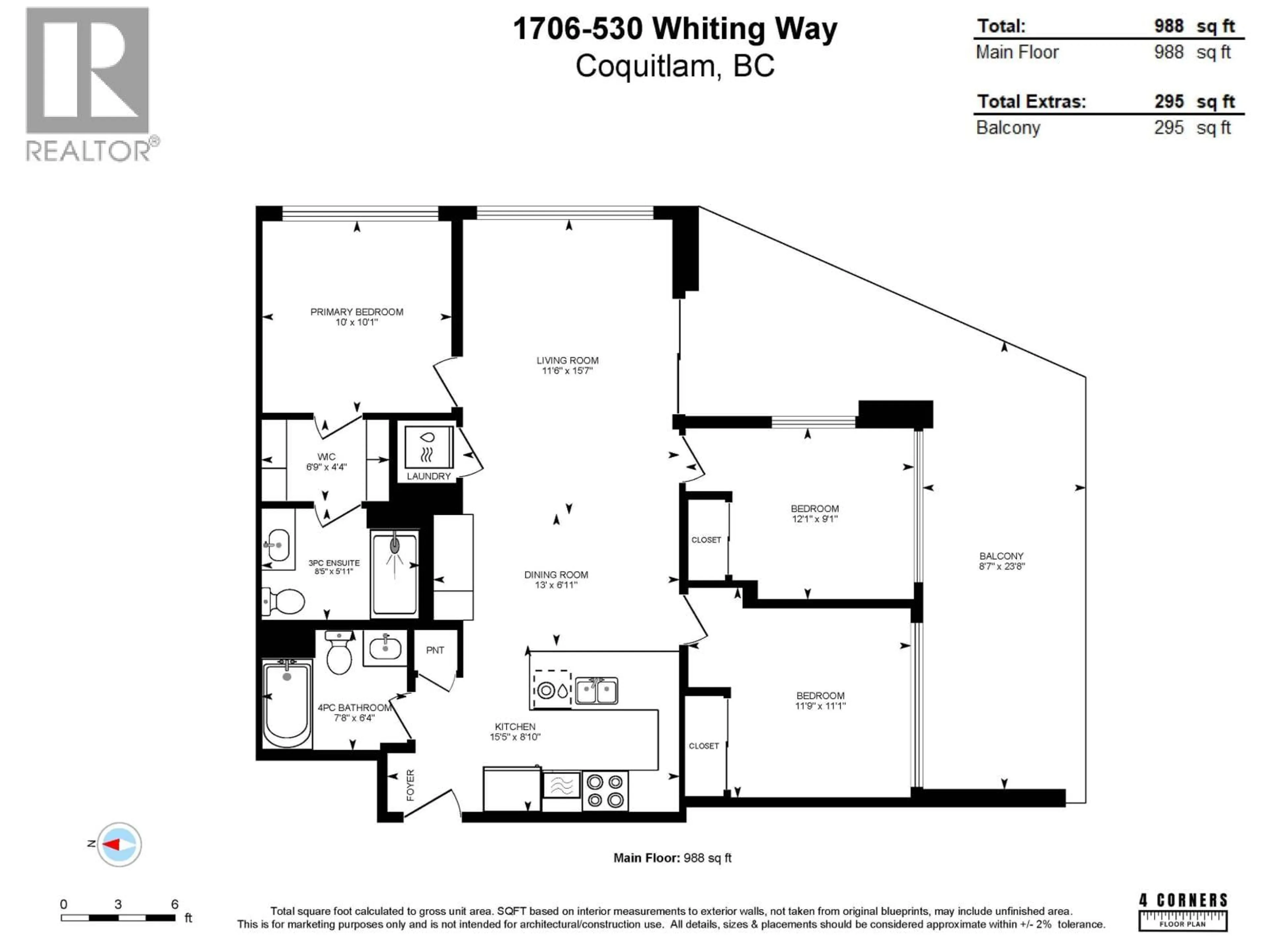 Floor plan for 1706 - 530 WHITING WAY, Coquitlam British Columbia V3J0J4