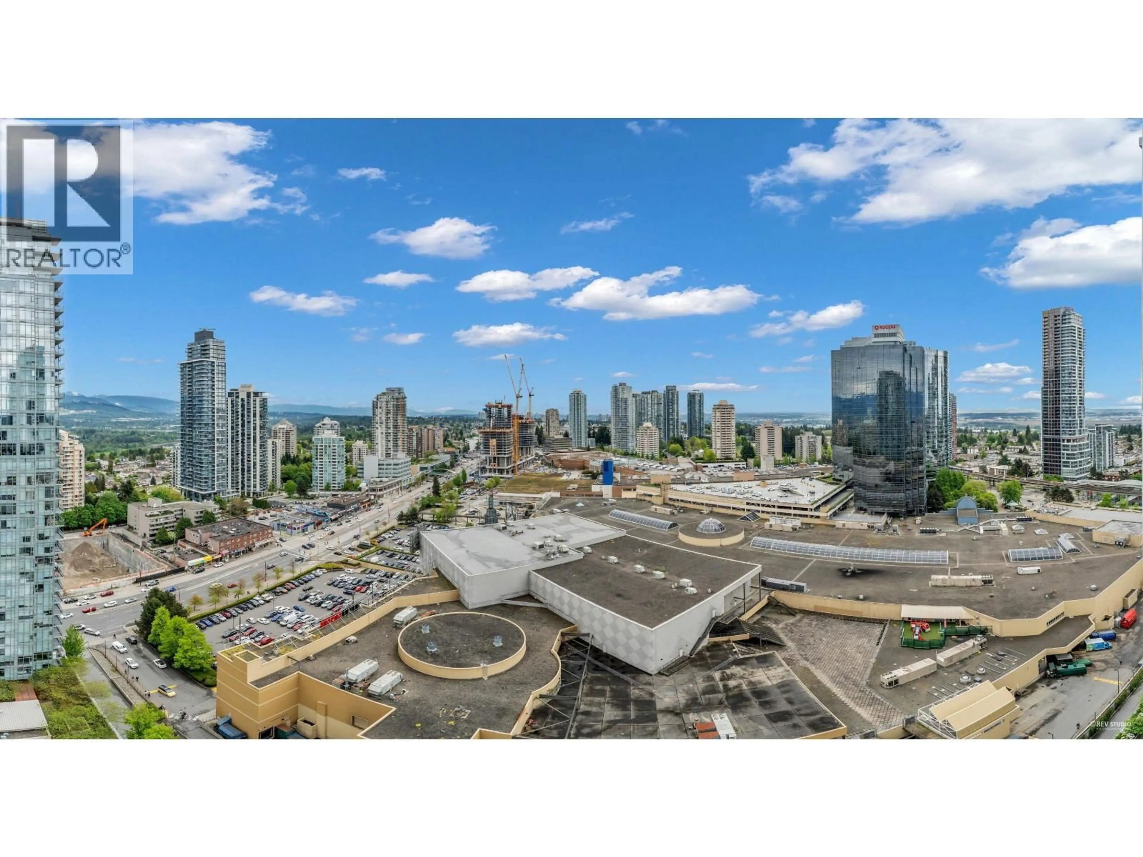 A pic from outside/outdoor area/front of a property/back of a property/a pic from drone, city buildings view from balcony for 2701 - 4670 ASSEMBLY WAY, Burnaby British Columbia V5H0H3