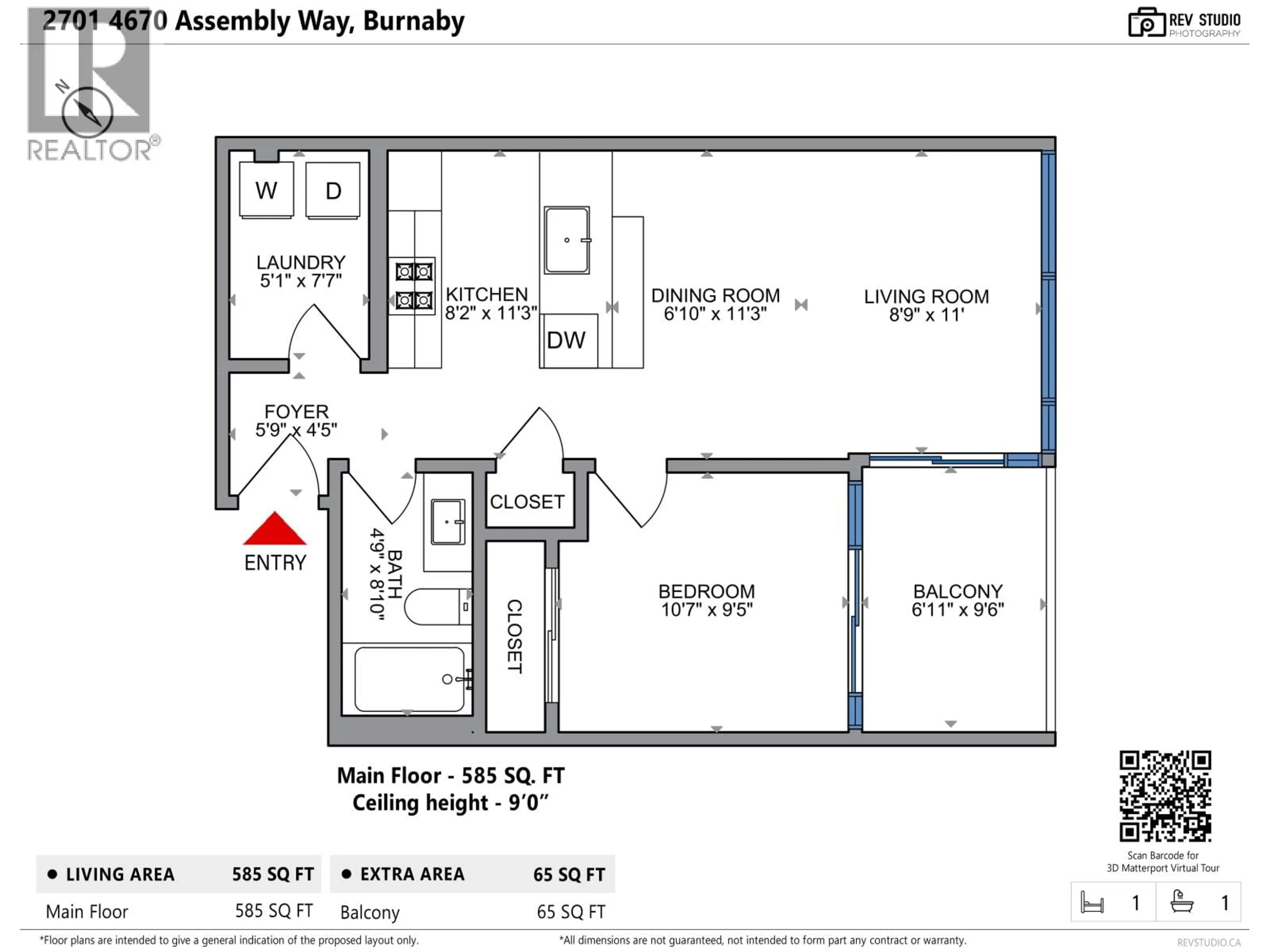 Floor plan for 2701 - 4670 ASSEMBLY WAY, Burnaby British Columbia V5H0H3