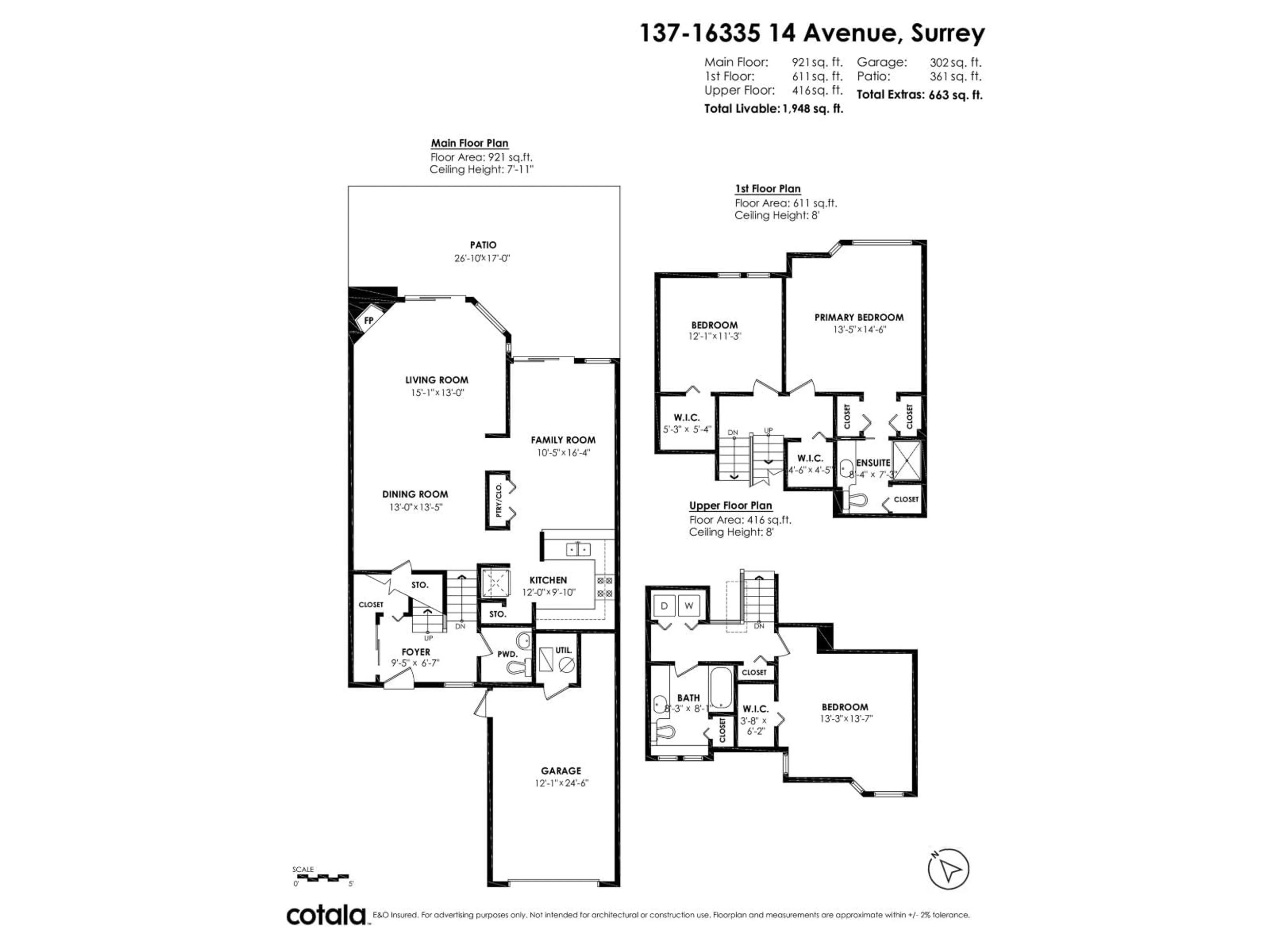 Floor plan for 137 - 16335 14 AVENUE, Surrey British Columbia V4A1H2