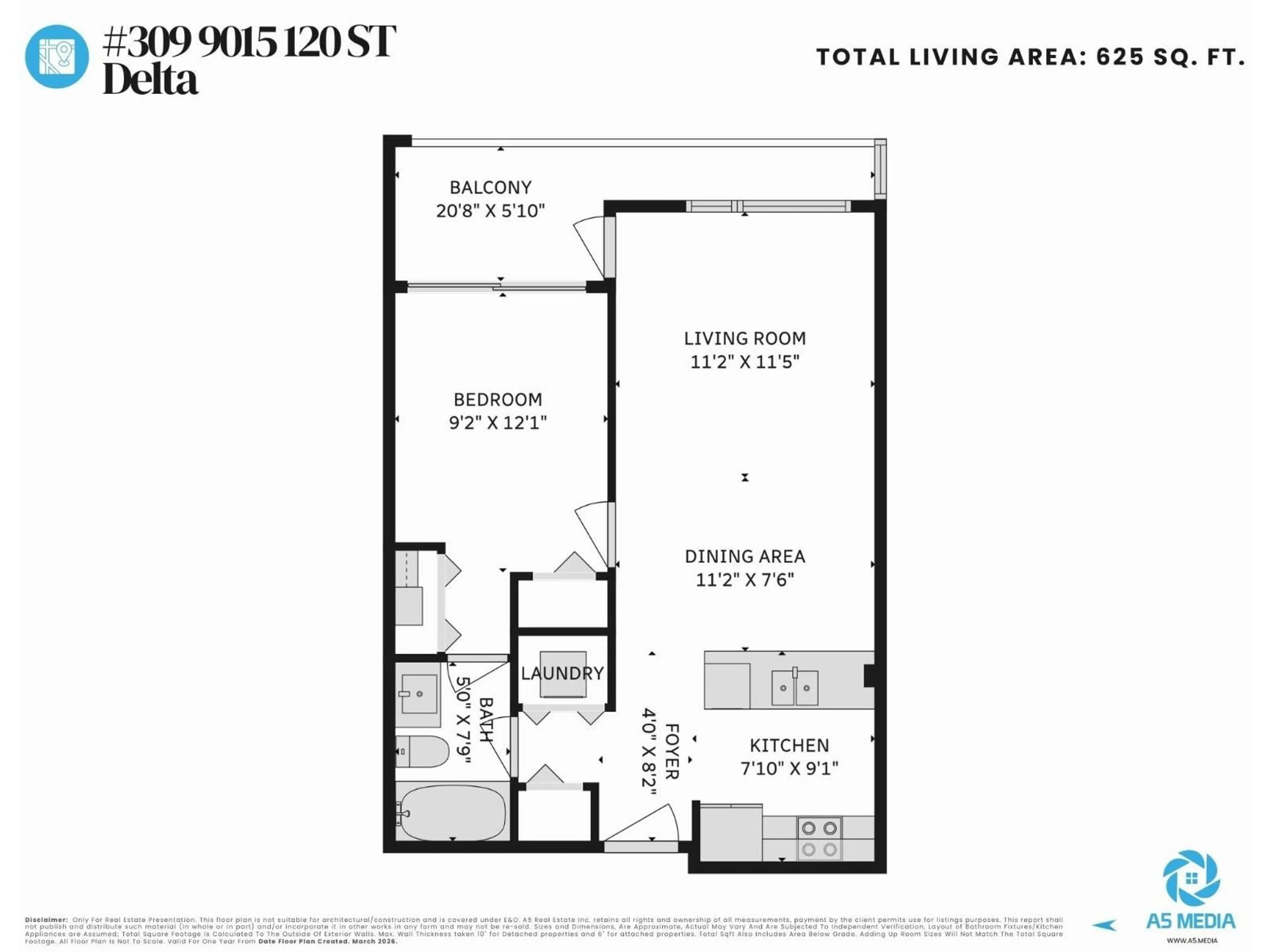 Floor plan for 309 - 9015 120 STREET, Delta British Columbia V4C6R7