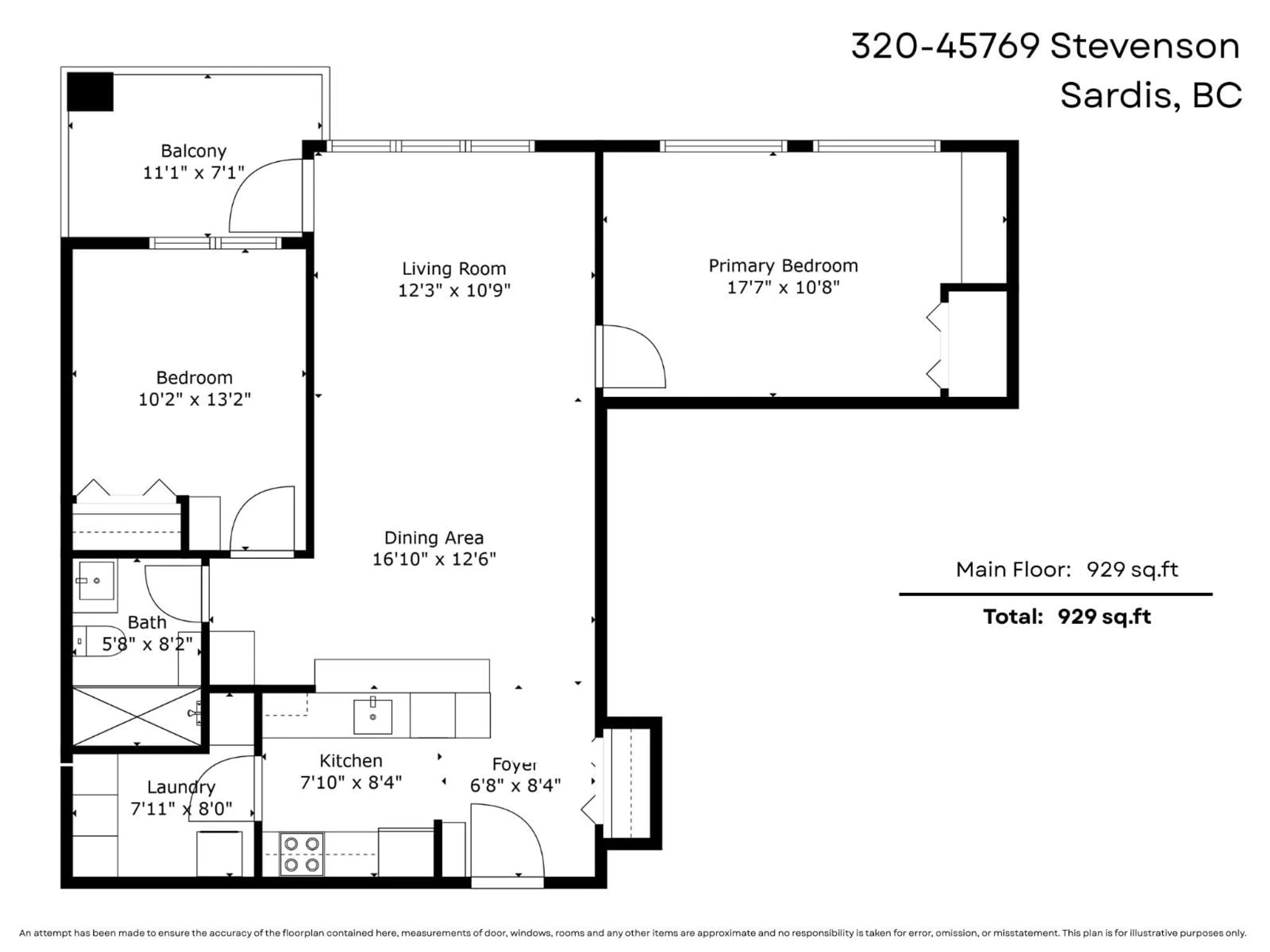 Floor plan for 320 - 45769 STEVENSON ROAD, Chilliwack British Columbia V2R5Z2