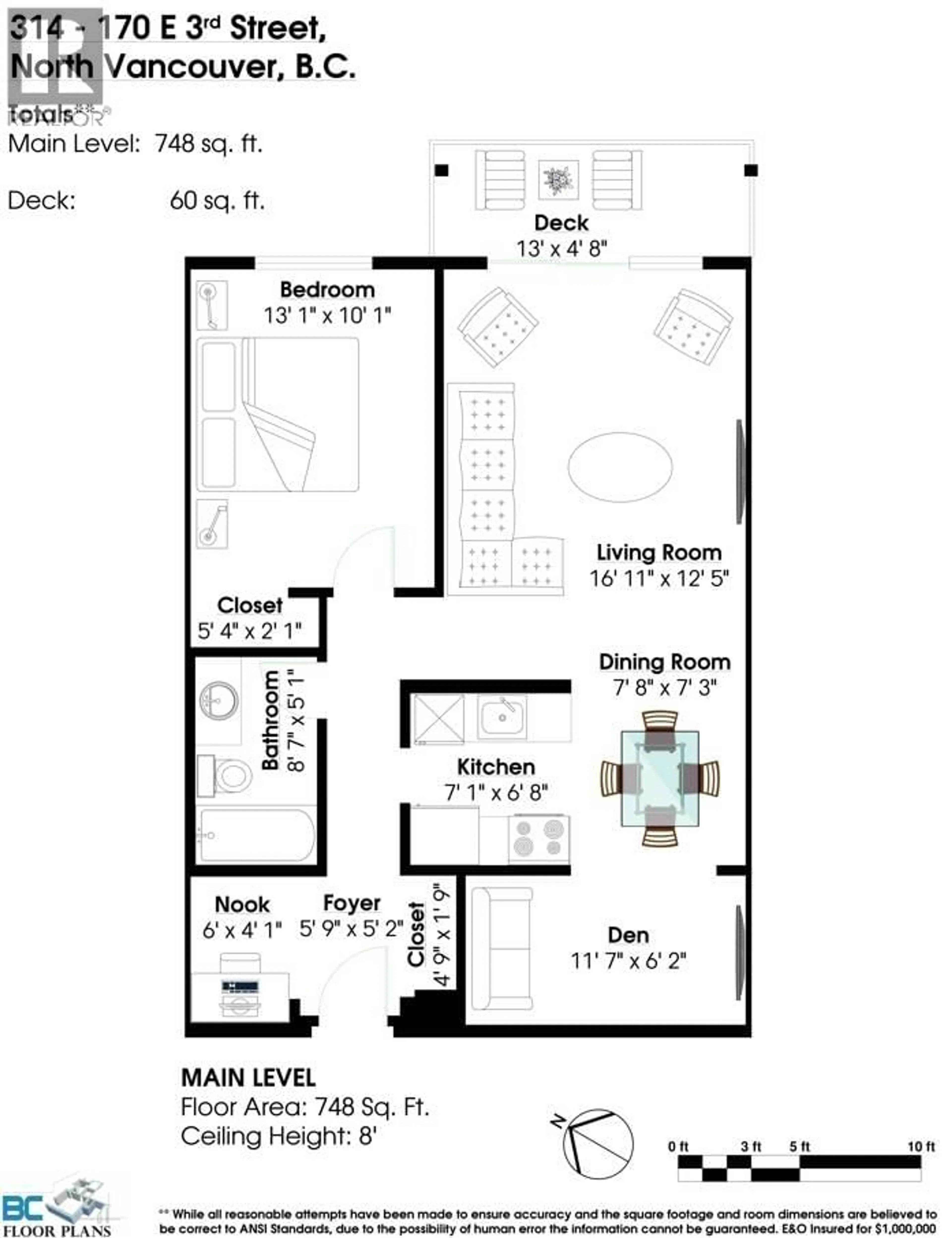 Floor plan for 314 - 170 3RD STREET, North Vancouver British Columbia V7L1E6