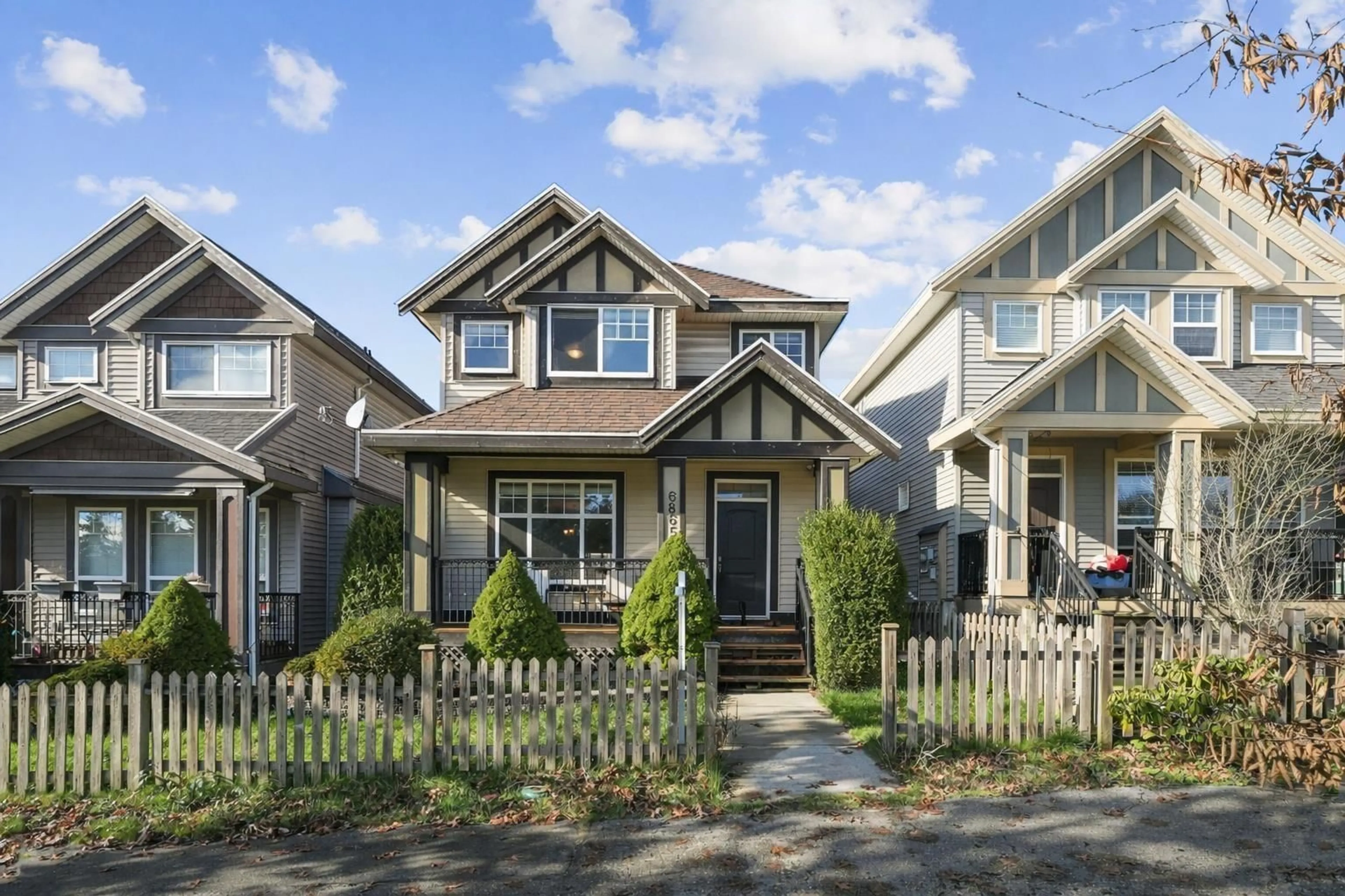 Home with vinyl exterior material, street for 6865 196 STREET, Surrey British Columbia V4N5Y9