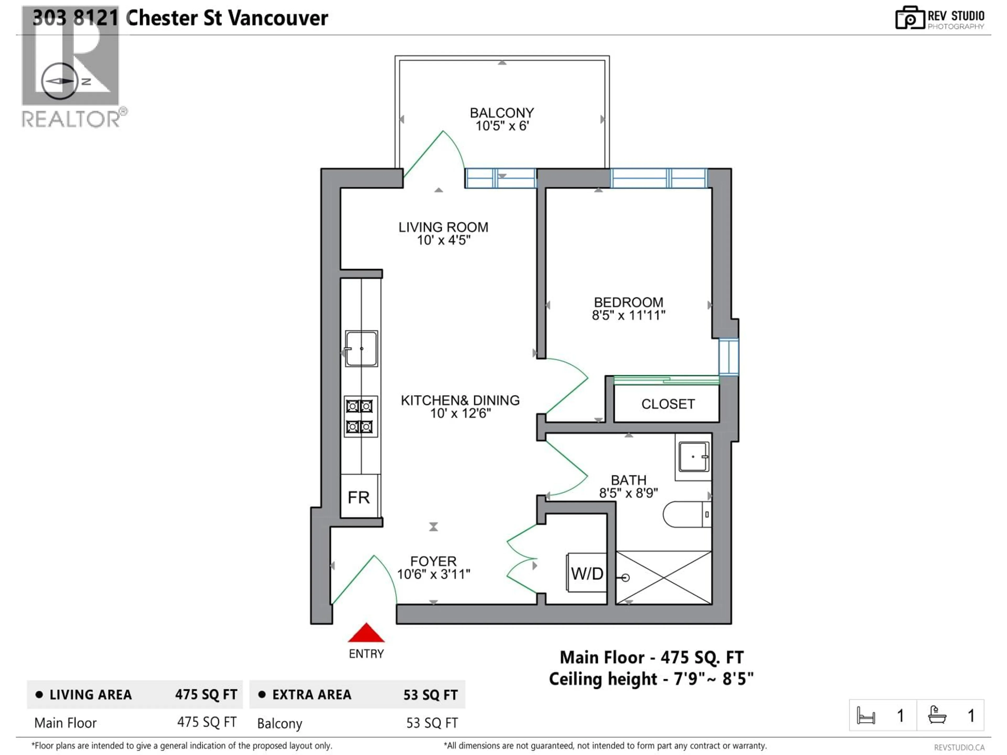 Floor plan for 303 - 8121 CHESTER STREET, Vancouver British Columbia V5X0J9