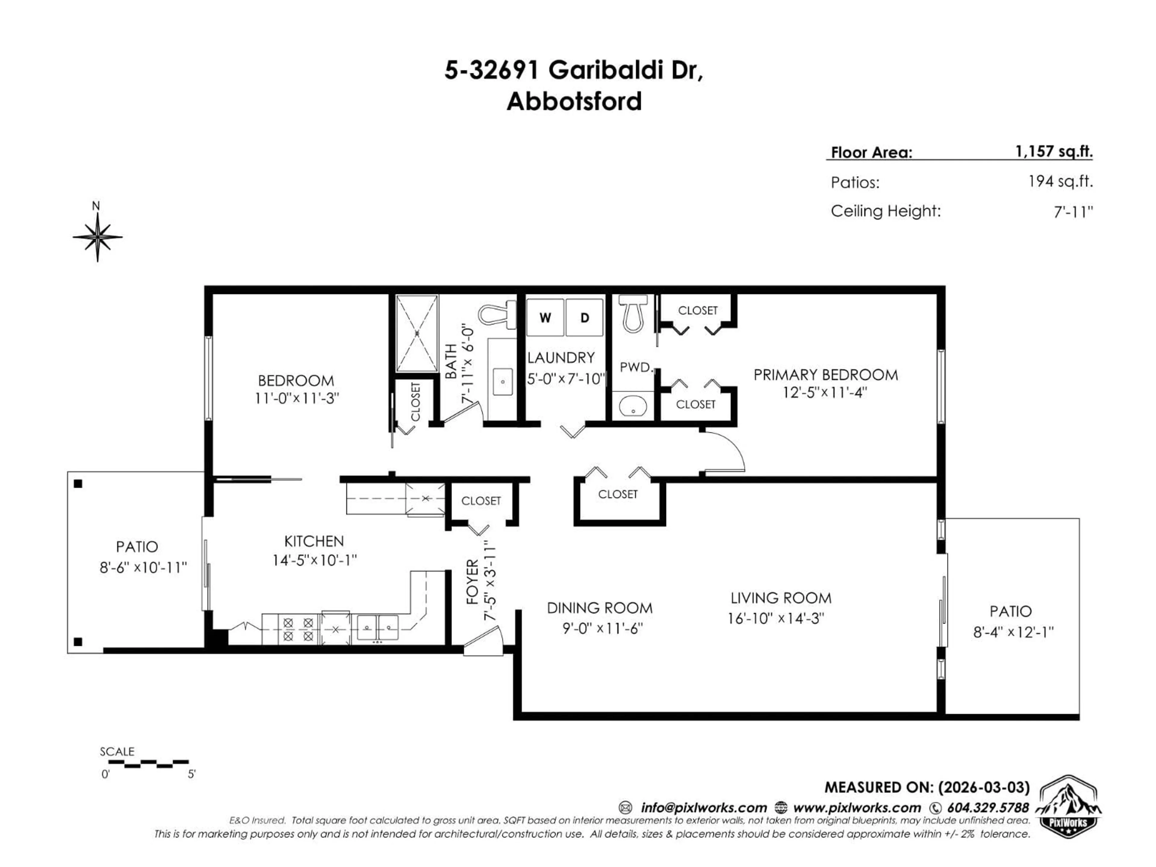 Floor plan for 5 - 32691 GARIBALDI DRIVE, Abbotsford British Columbia V2T5T7