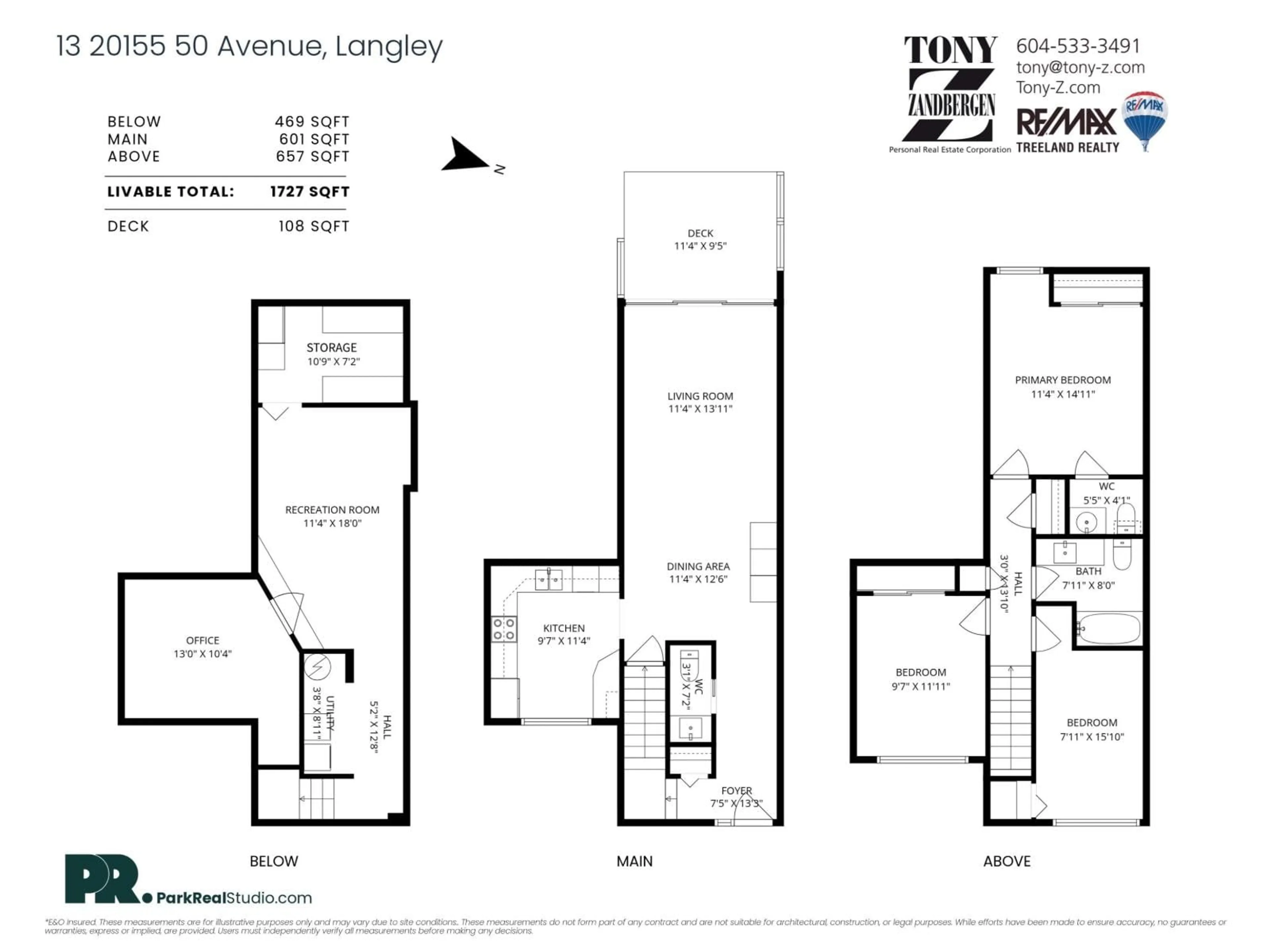 Floor plan for 13 - 20155 50 AVENUE, Langley British Columbia V3A6R8