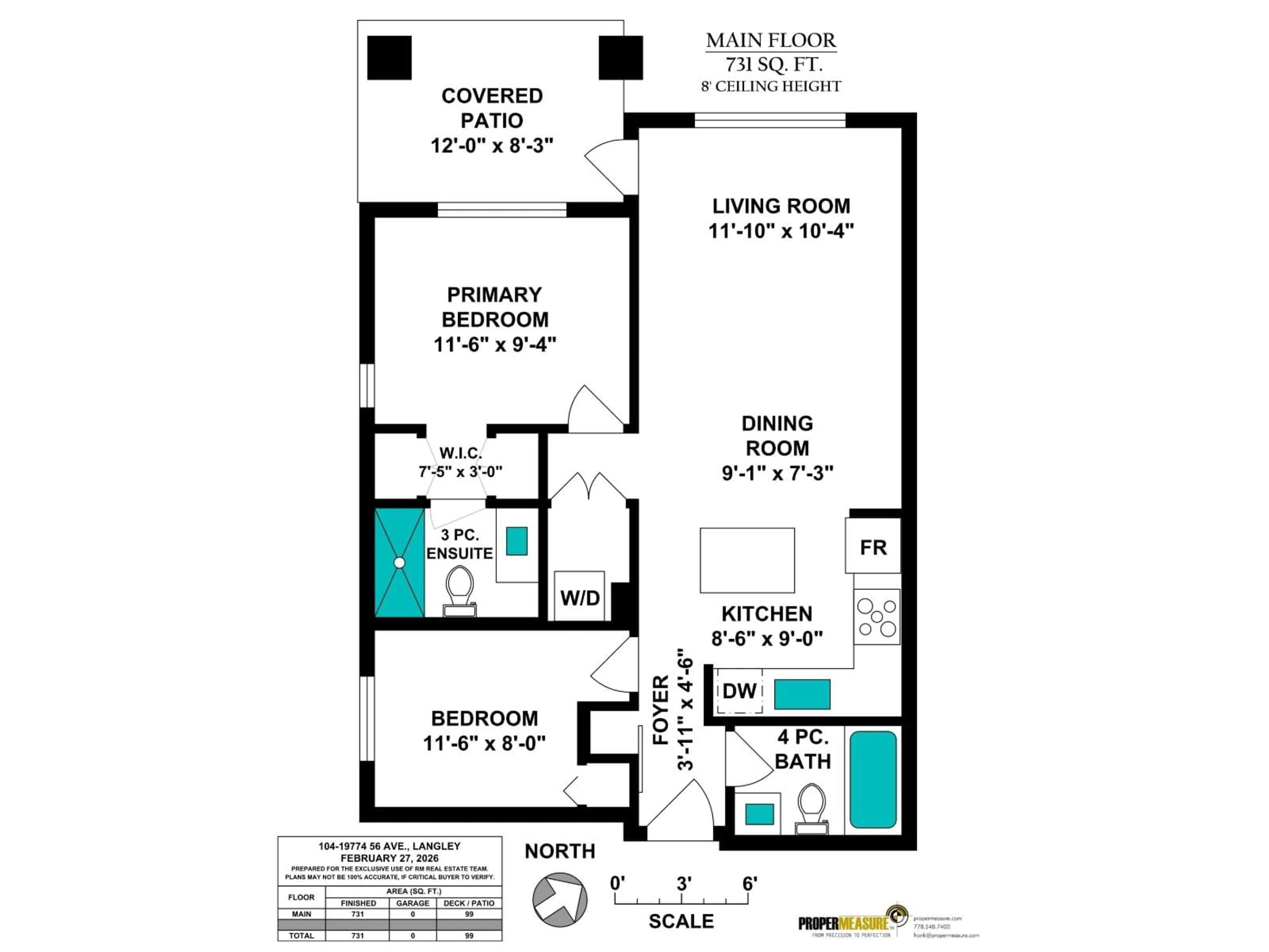 Floor plan for 104 - 19774 56 AVENUE, Langley British Columbia V3A3X6