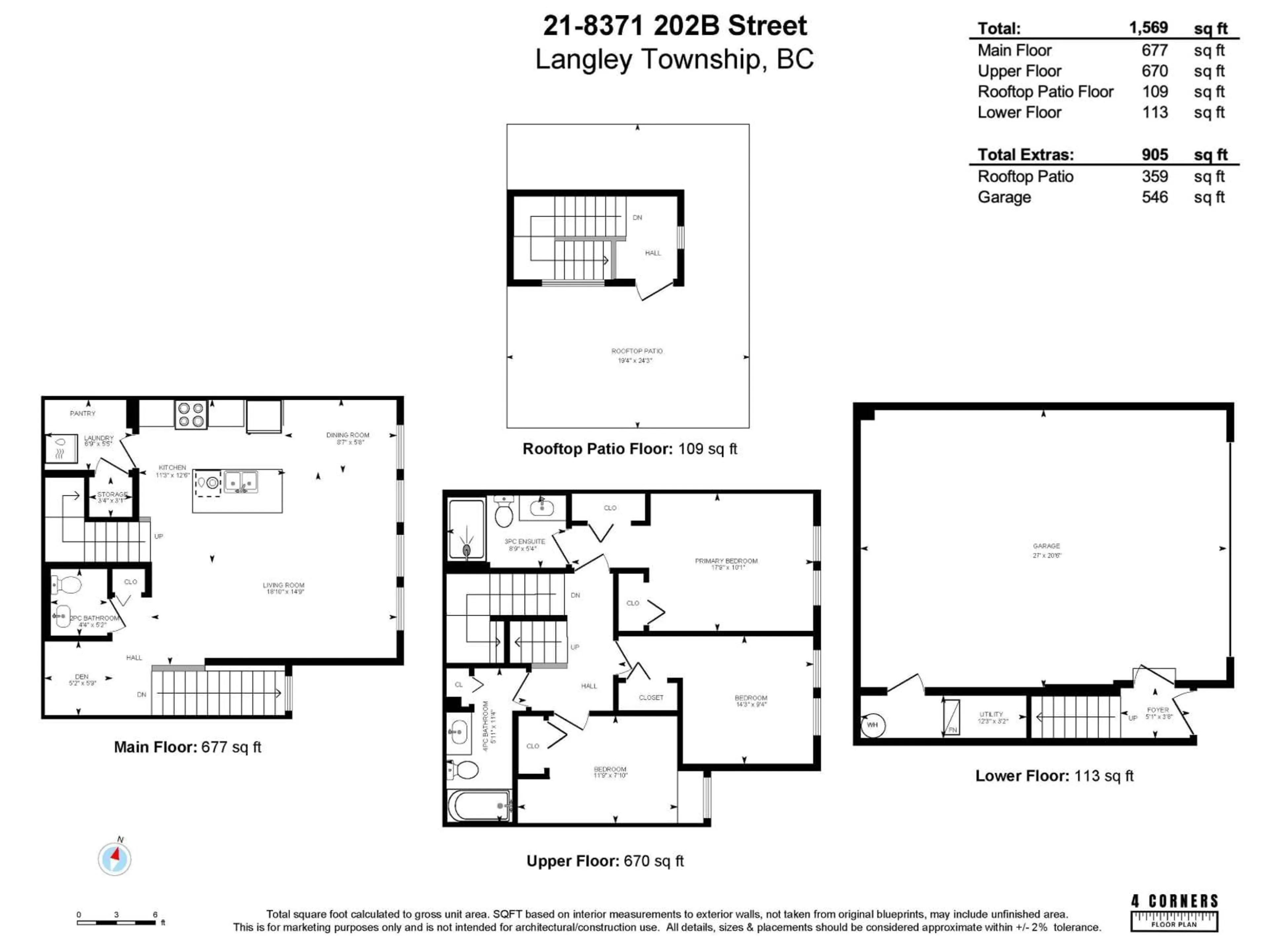 Floor plan for 21 - 8371 202B STREET, Langley British Columbia V2Y4K6