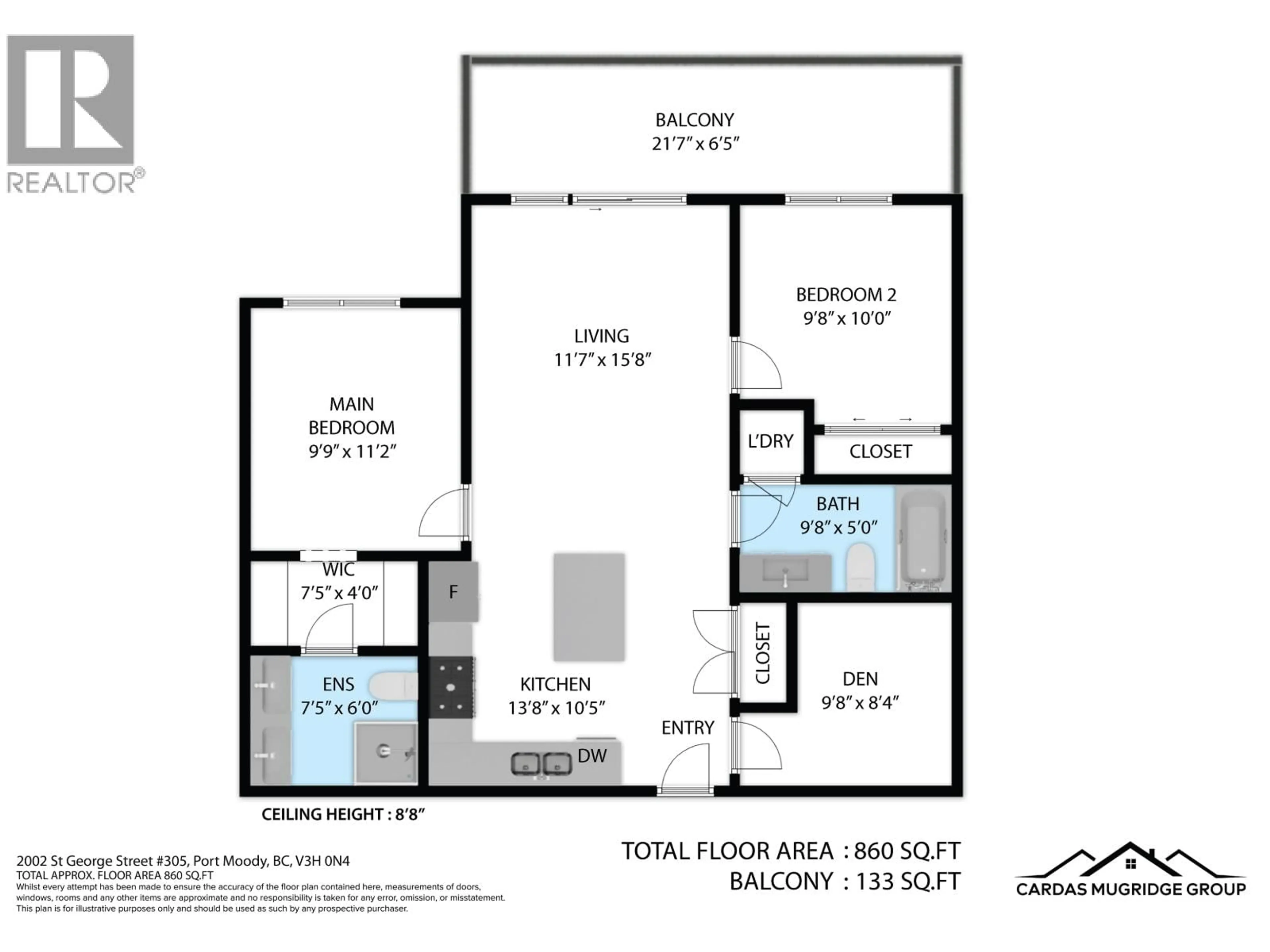 Floor plan for 305 - 2002 ST. GEORGE STREET, Port Moody British Columbia V3H0N4