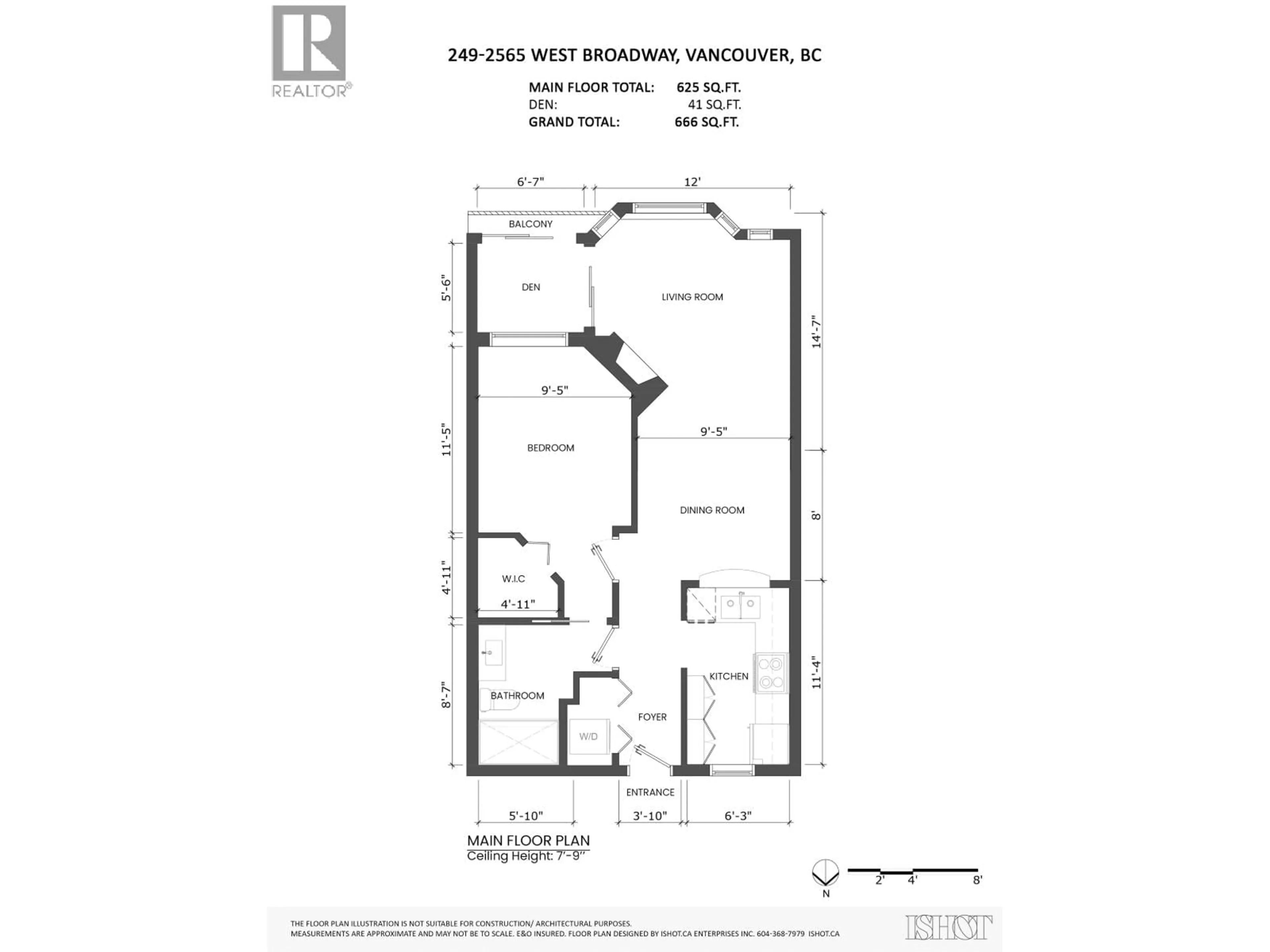 Floor plan for 249 - 2565 BROADWAY, Vancouver British Columbia V6K2E9