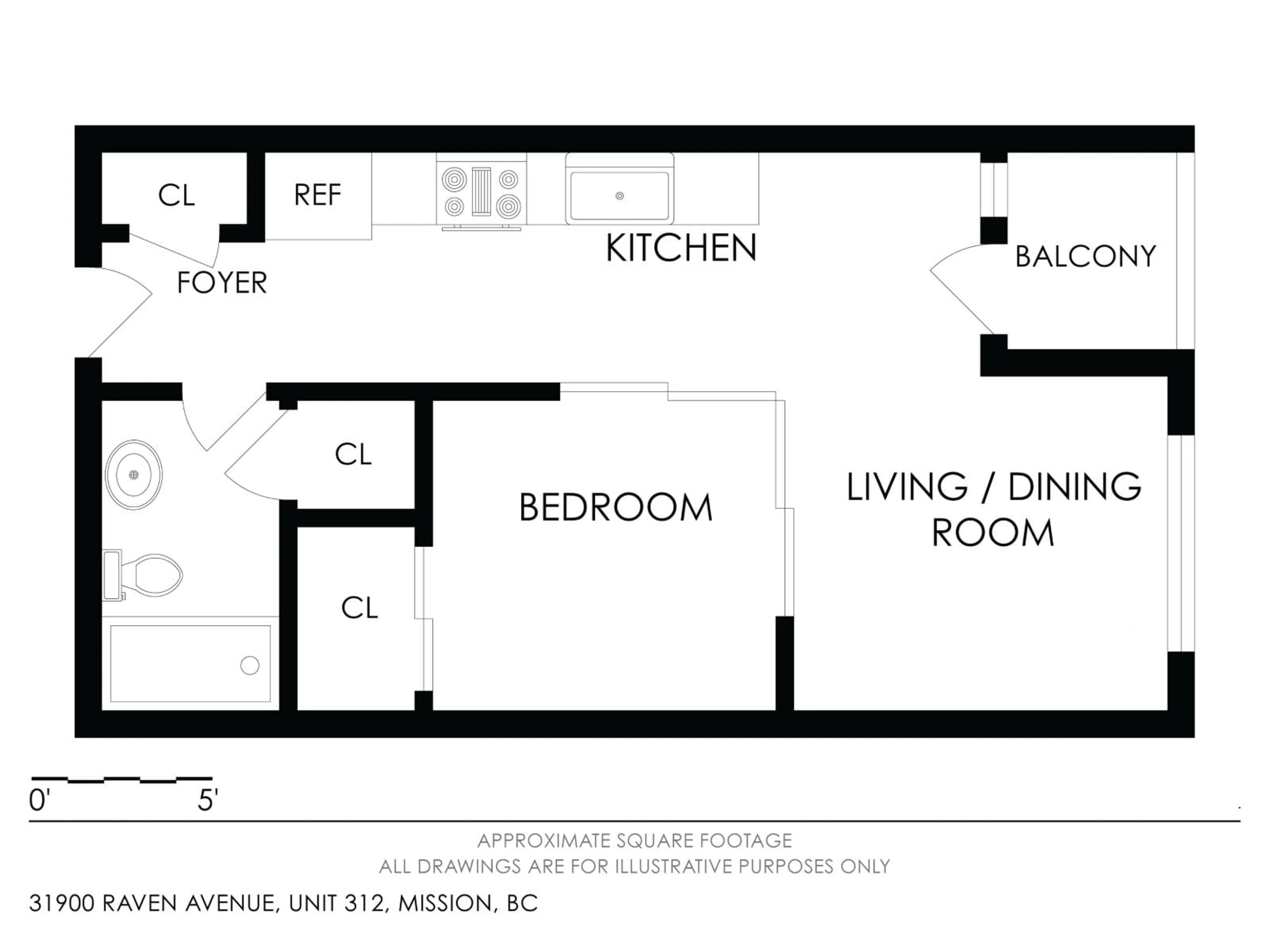 Floor plan for 312 - 31900 RAVEN AVENUE, Mission British Columbia V2V0H5