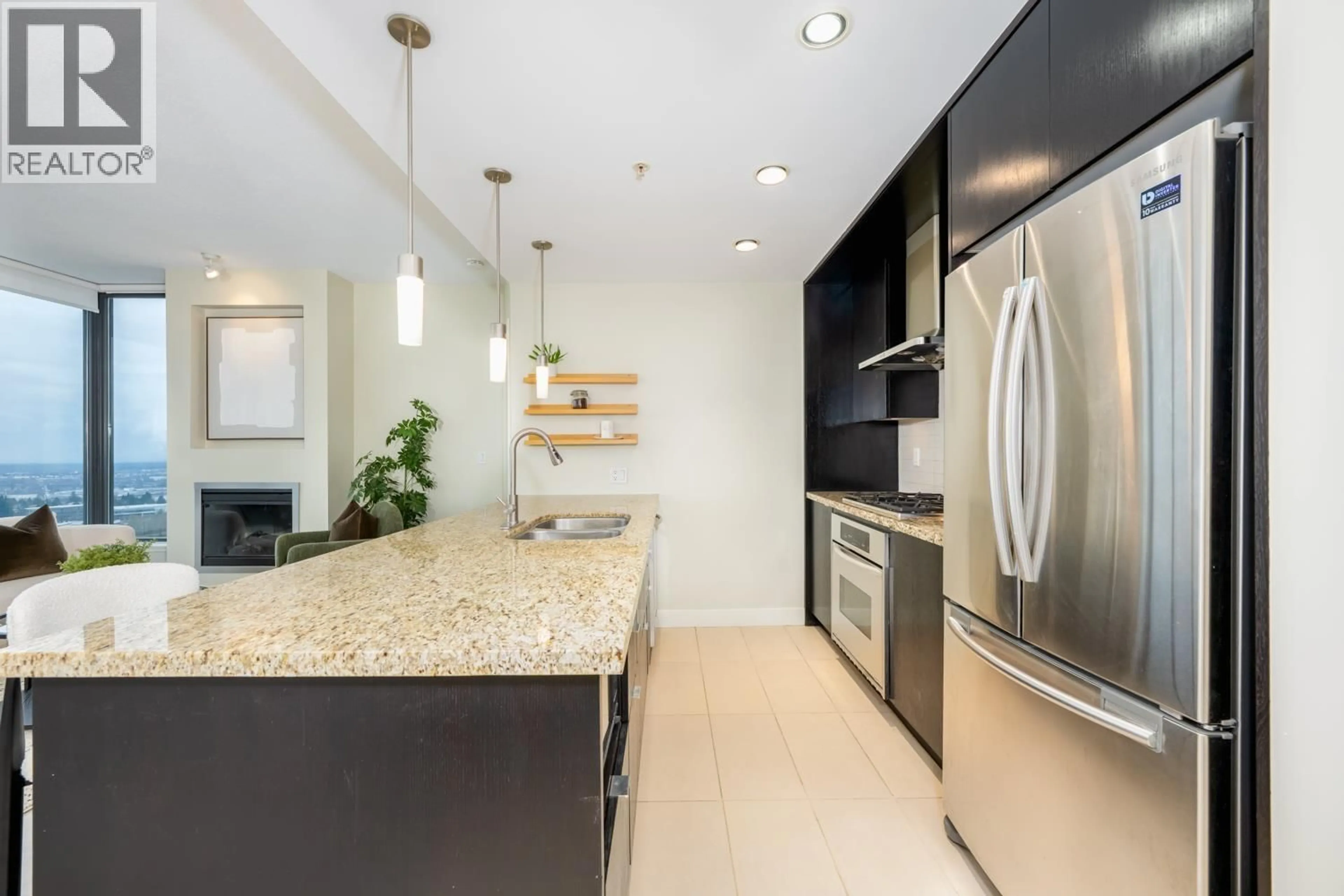 Contemporary kitchen, ceramic/tile floor for 2808 - 7088 18TH AVENUE, Burnaby British Columbia V3N0A2