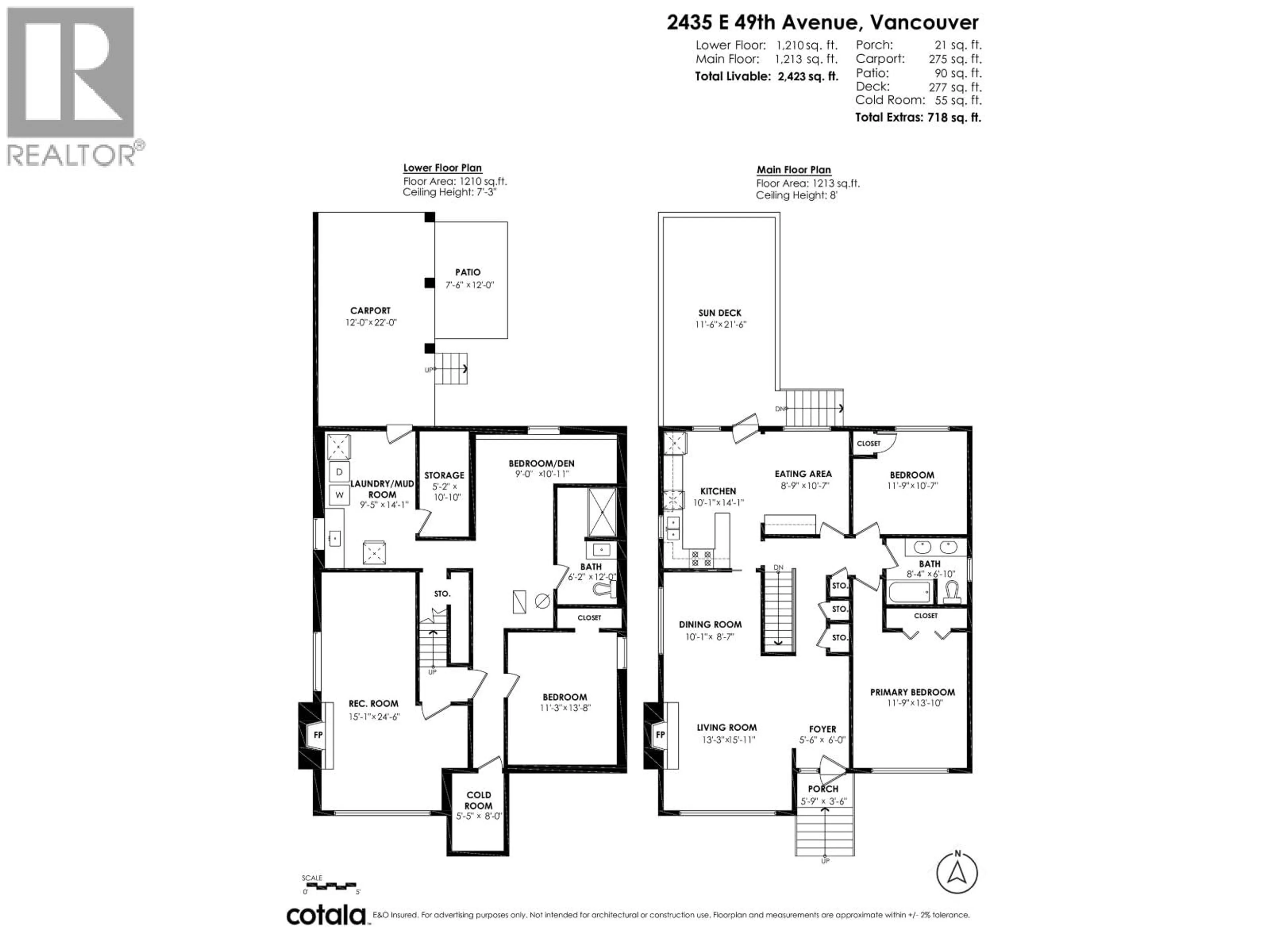 Floor plan for 2435 49TH AVENUE, Vancouver British Columbia V5S1J3