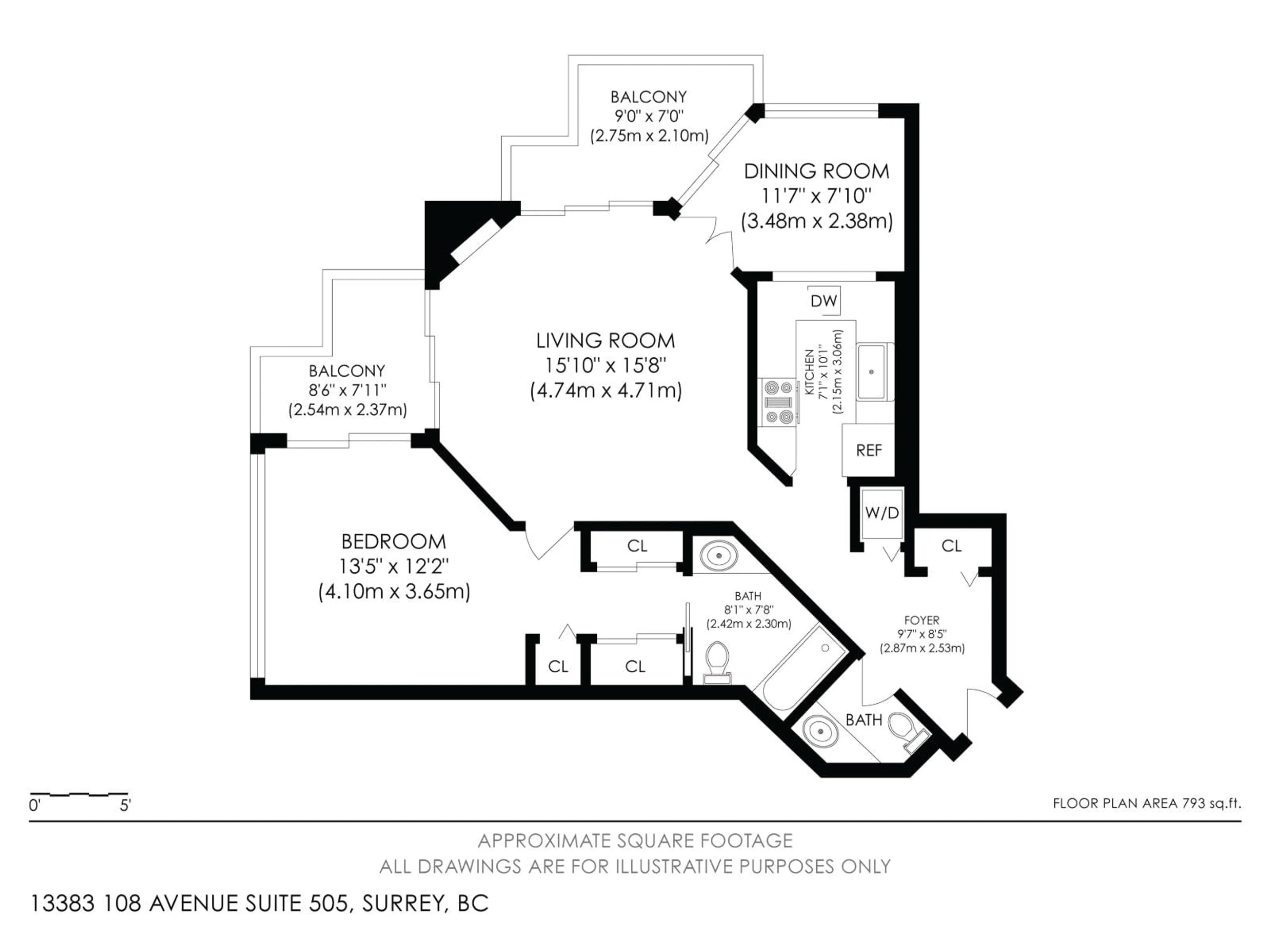 Floor plan for 505 - 13383 108 AVE AVENUE, Surrey British Columbia V3T5T6