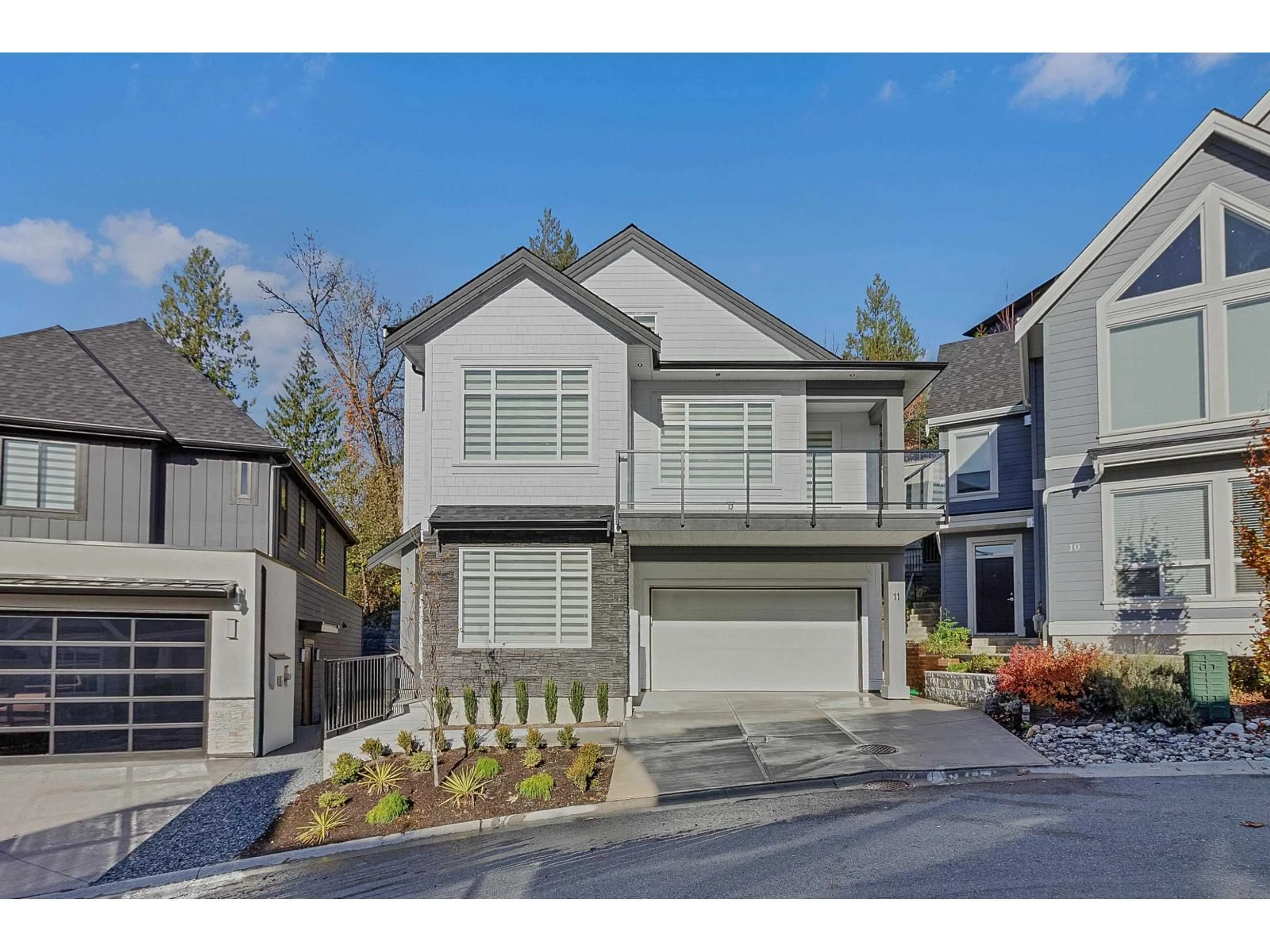 Home with vinyl exterior material, street for 11 - 4217 OLD CLAYBURN ROAD, Abbotsford British Columbia V3G1L5