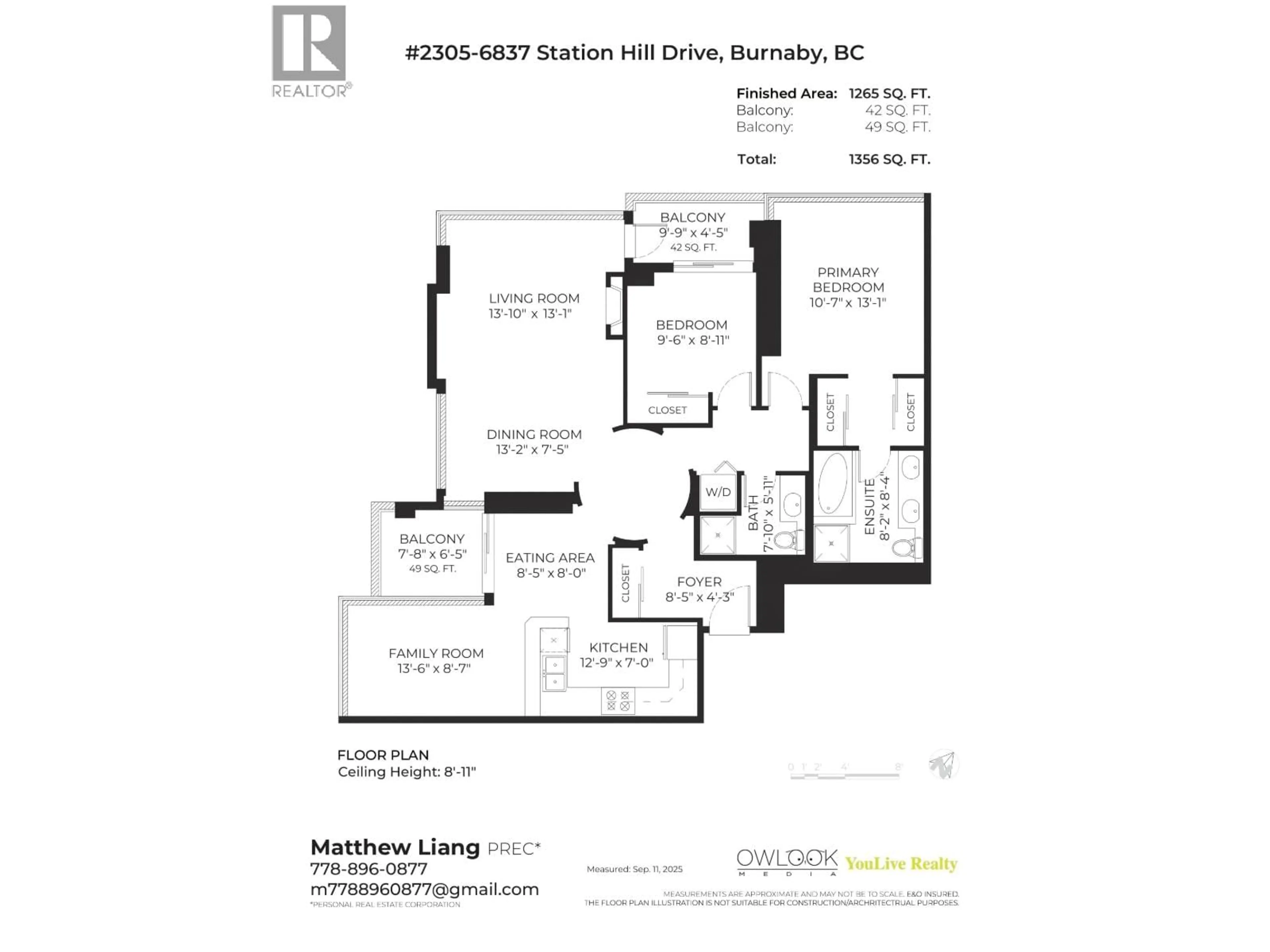 Floor plan for 2305 - 6837 STATION HILL DRIVE, Burnaby British Columbia V3N5B7
