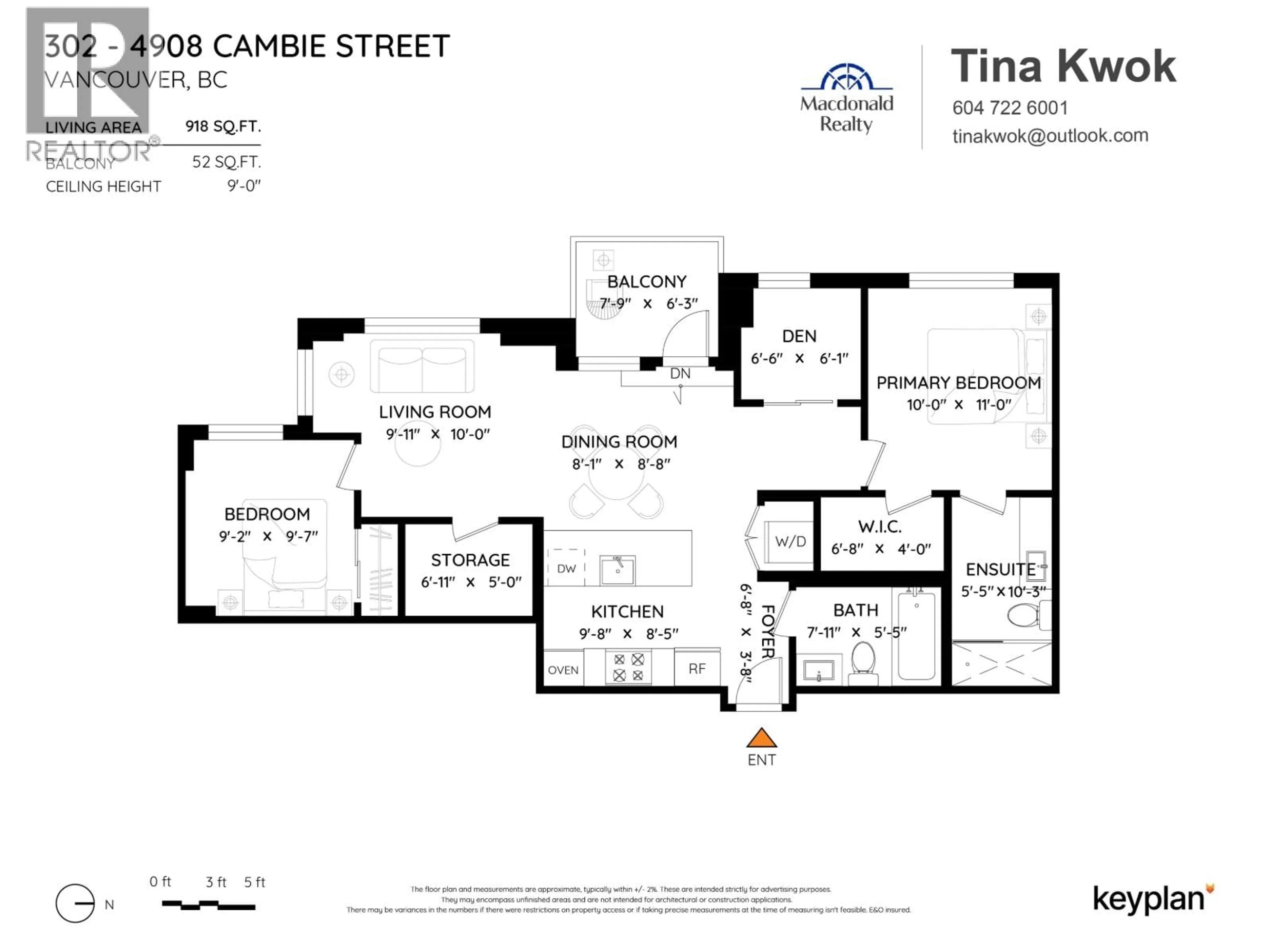 Floor plan for 302 - 4908 CAMBIE STREET, Vancouver British Columbia V5Z0K1