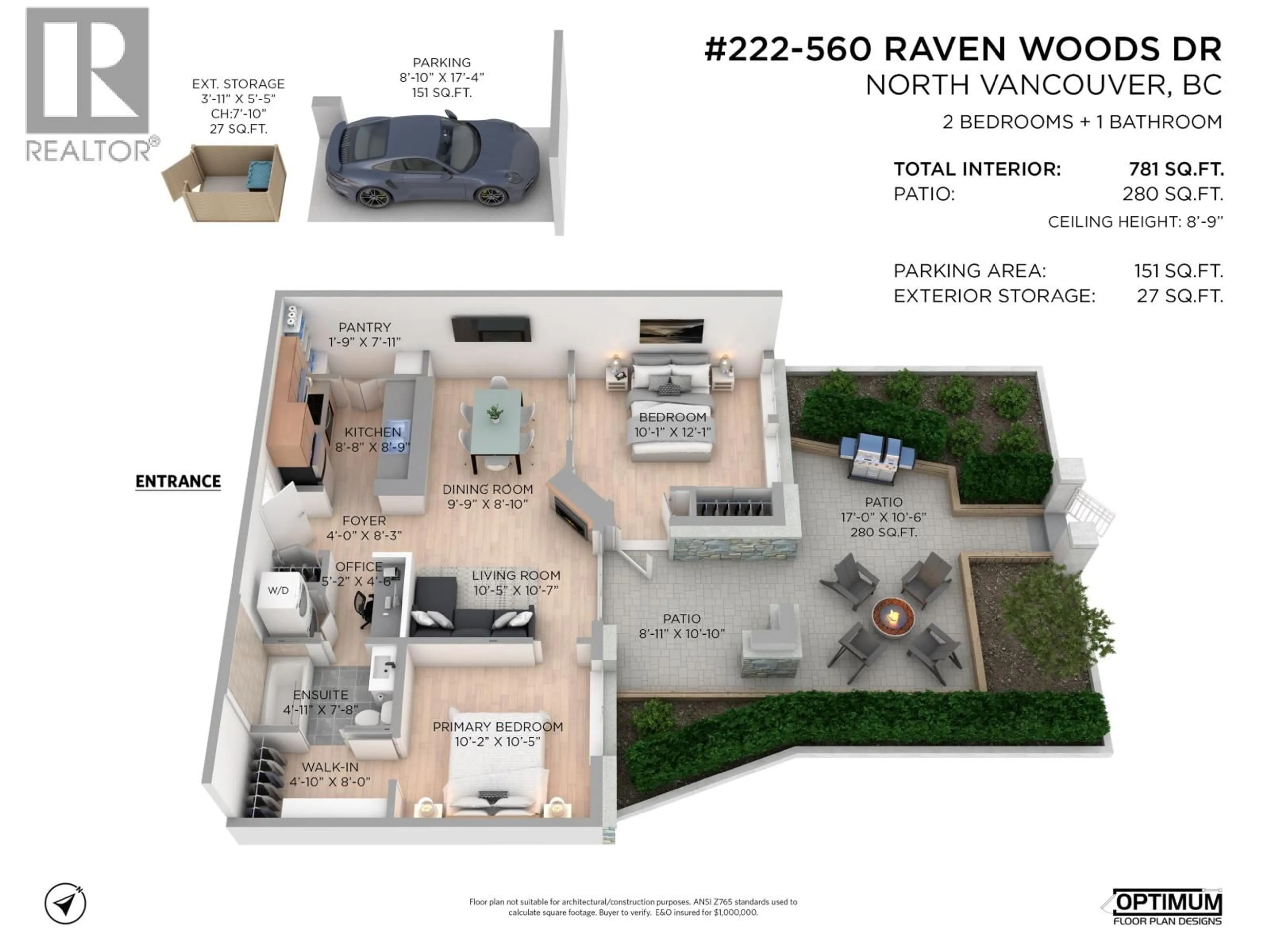 Floor plan for 222 - 560 RAVEN WOODS DRIVE, North Vancouver British Columbia V7G2T3