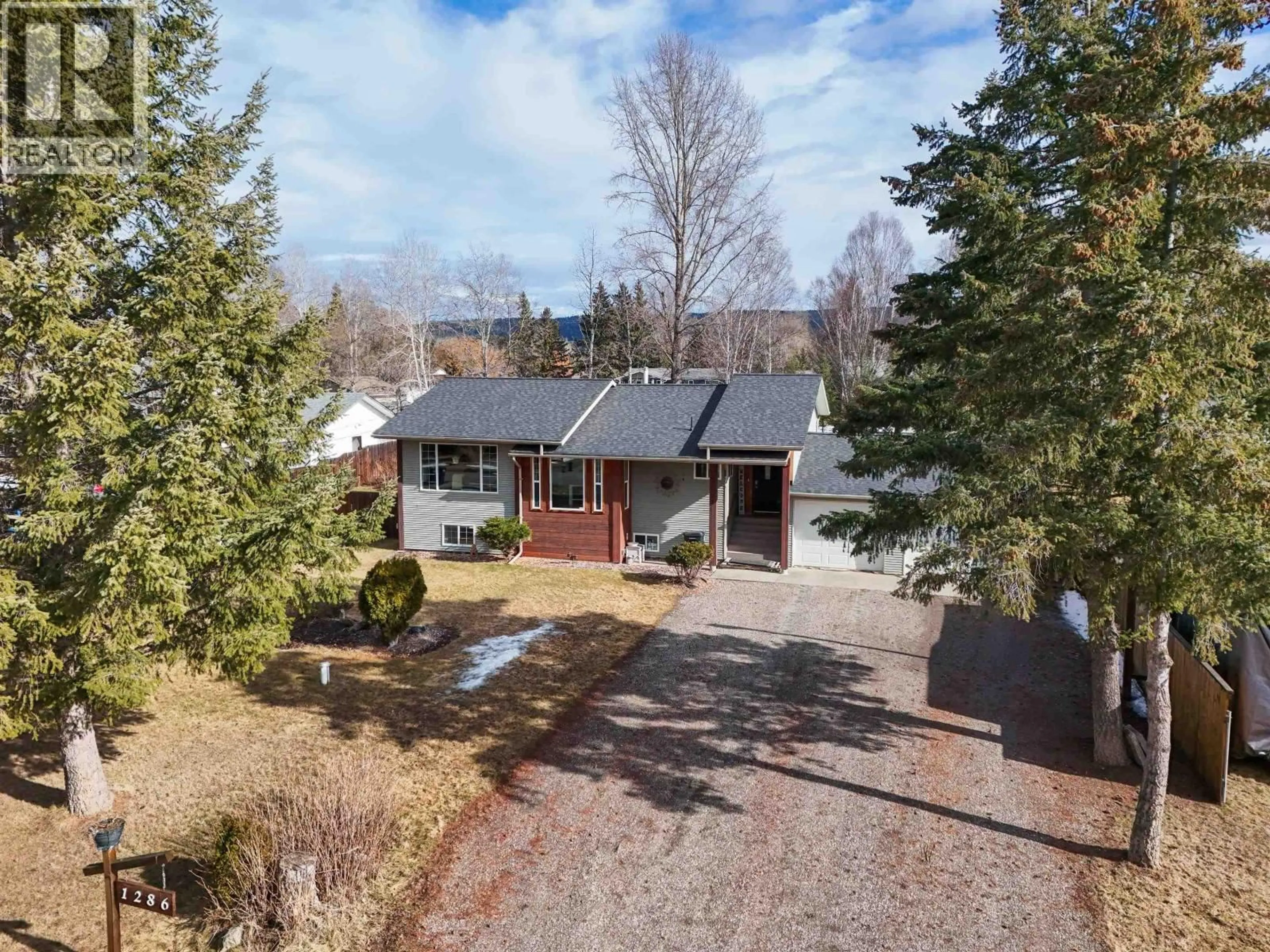 A pic from outside/outdoor area/front of a property/back of a property/a pic from drone, street for 1286 REDWOOD ROAD, Quesnel British Columbia V2J4V5