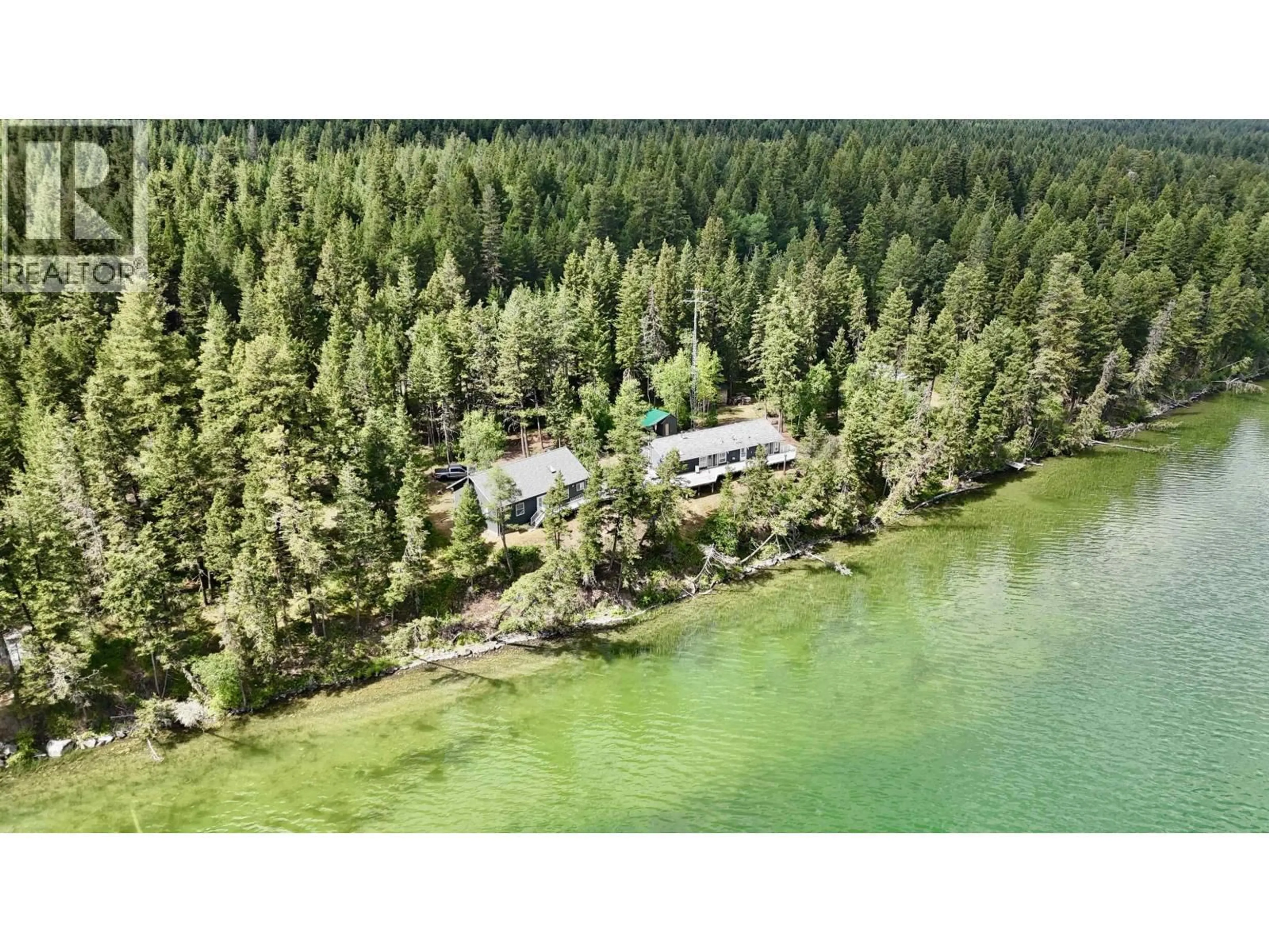 A pic from outside/outdoor area/front of a property/back of a property/a pic from drone, water/lake/river/ocean view for 4574 CAVERLY ROAD, Lac La Hache British Columbia V0K1T0