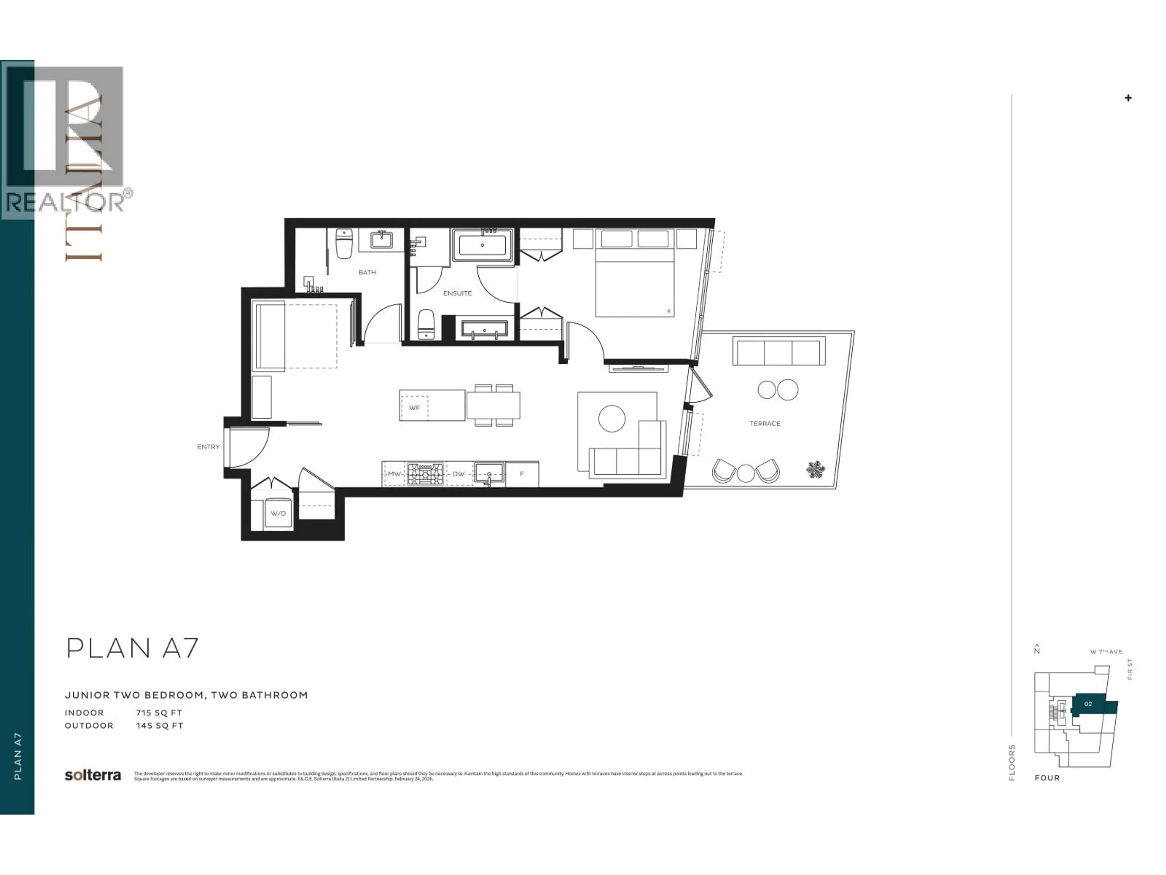Floor plan for 402 - 2323 FIR STREET, Vancouver British Columbia V6J1S5