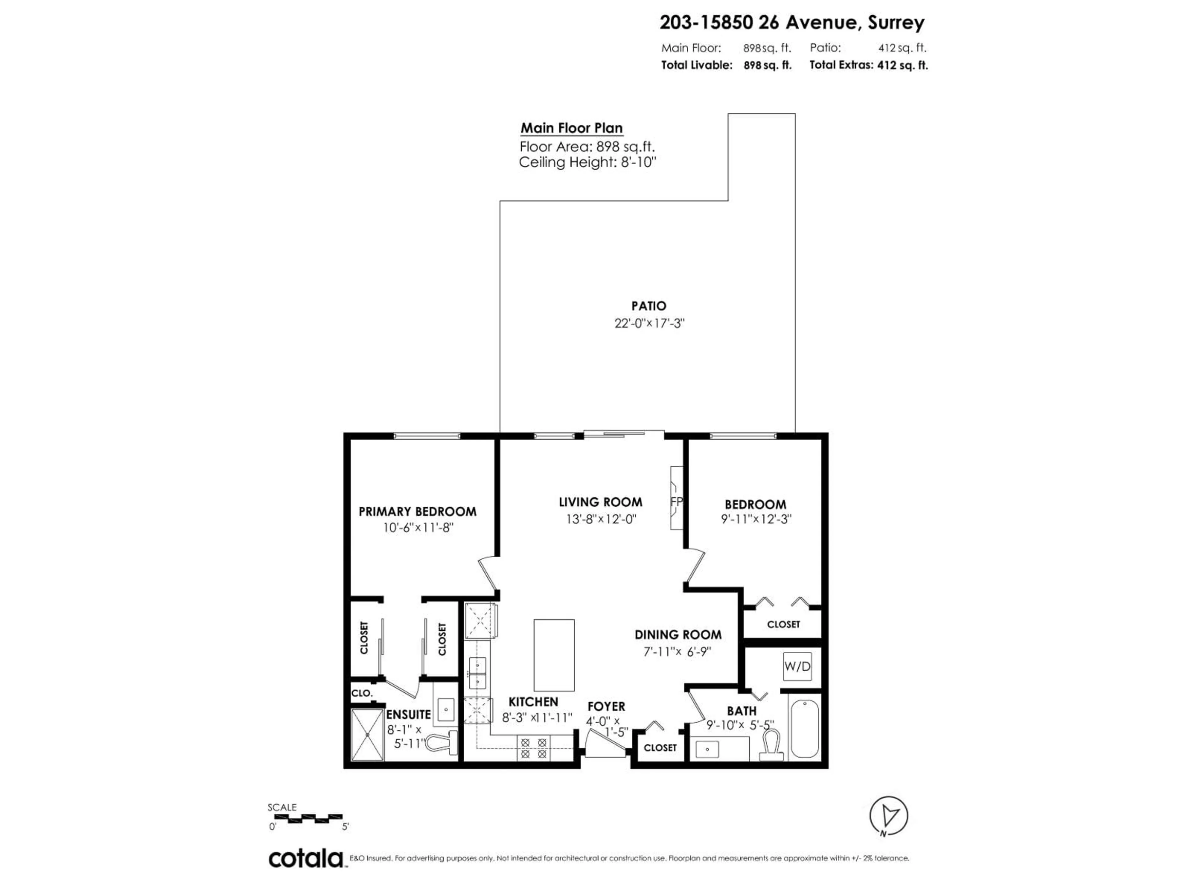 Floor plan for 203 - 15850 26 AVENUE, Surrey British Columbia V3Z2N6