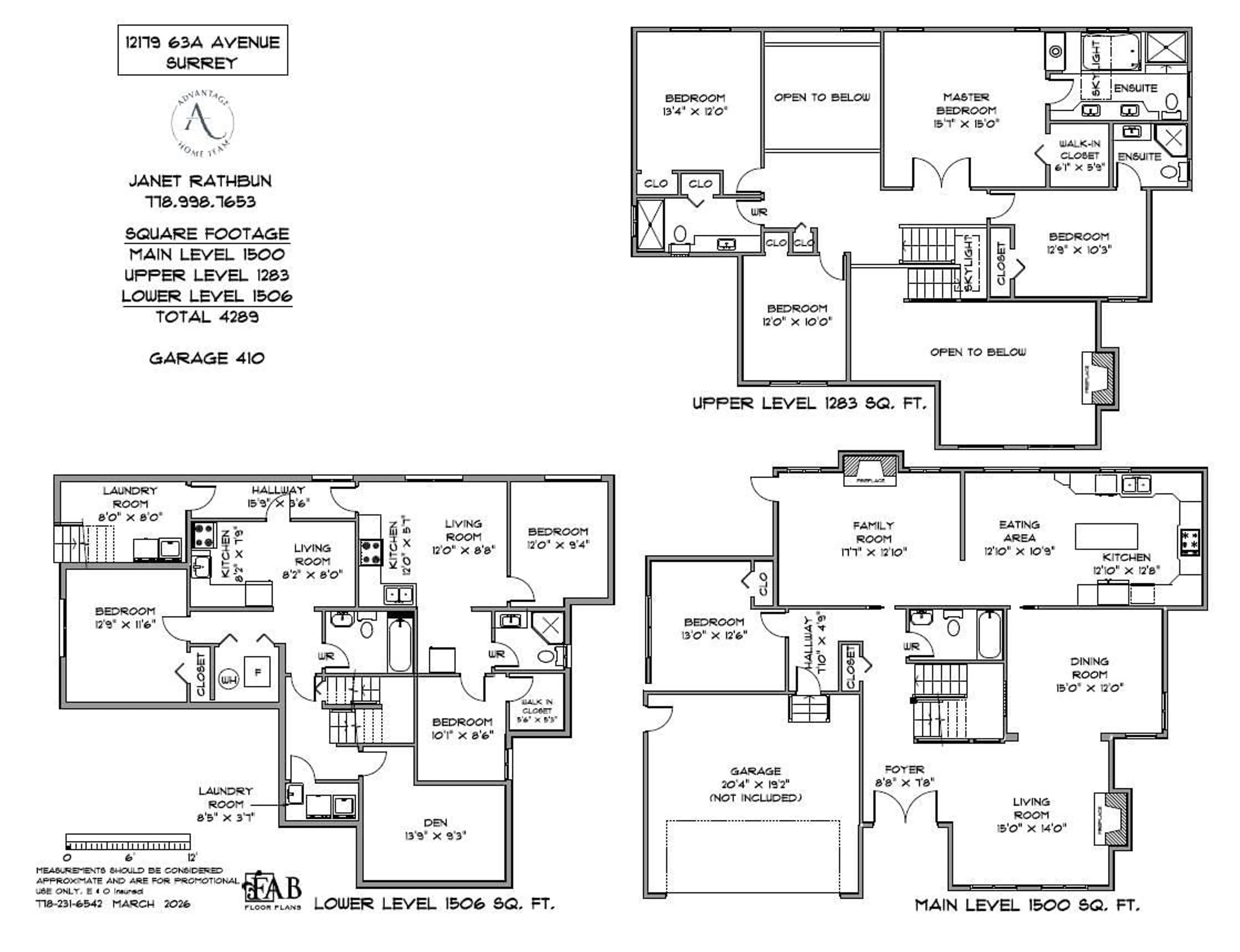 Floor plan for 12179 63A AVENUE, Surrey British Columbia V3X3G8