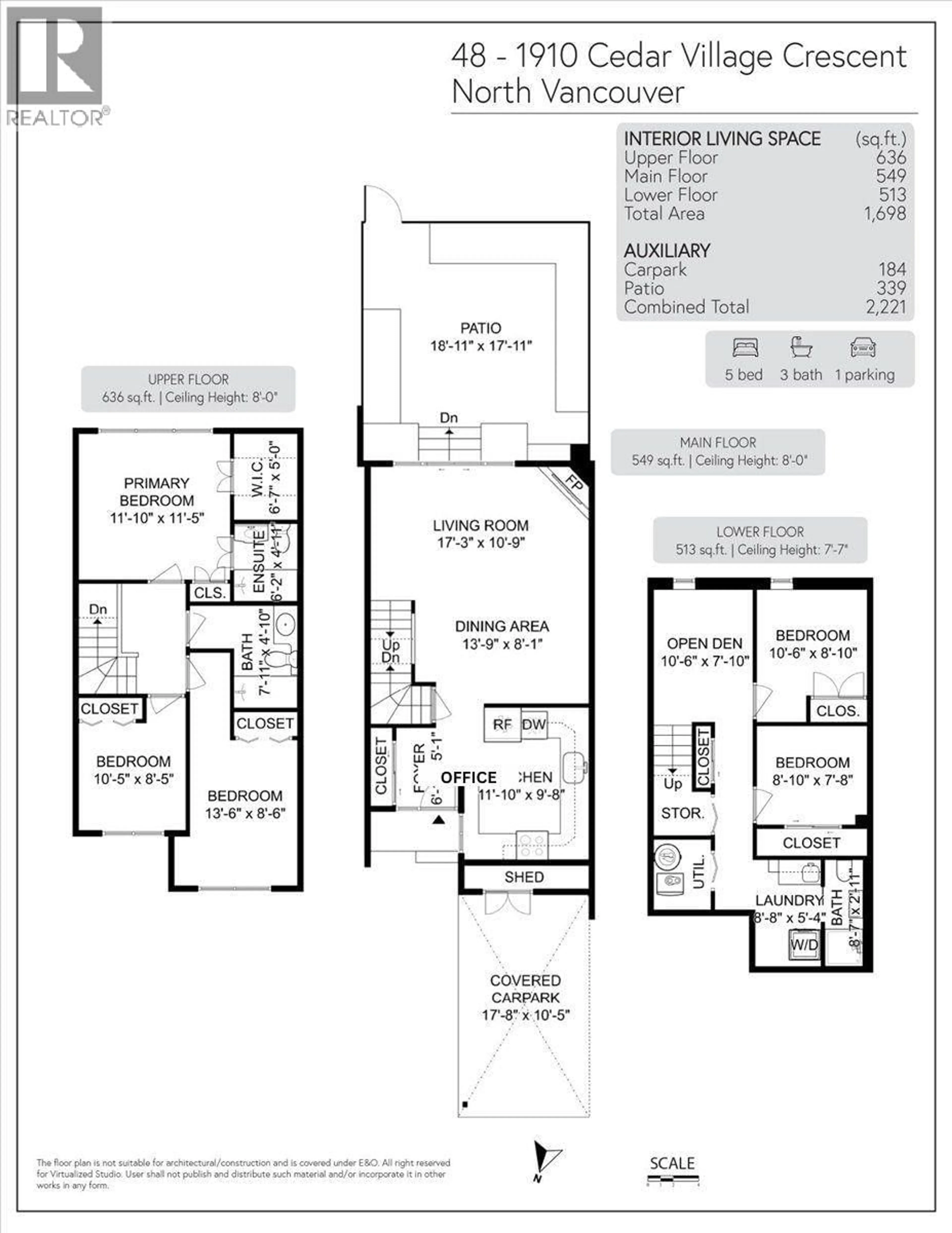Floor plan for 48 - 1910 CEDAR VILLAGE CRESCENT, North Vancouver British Columbia V7J3M5
