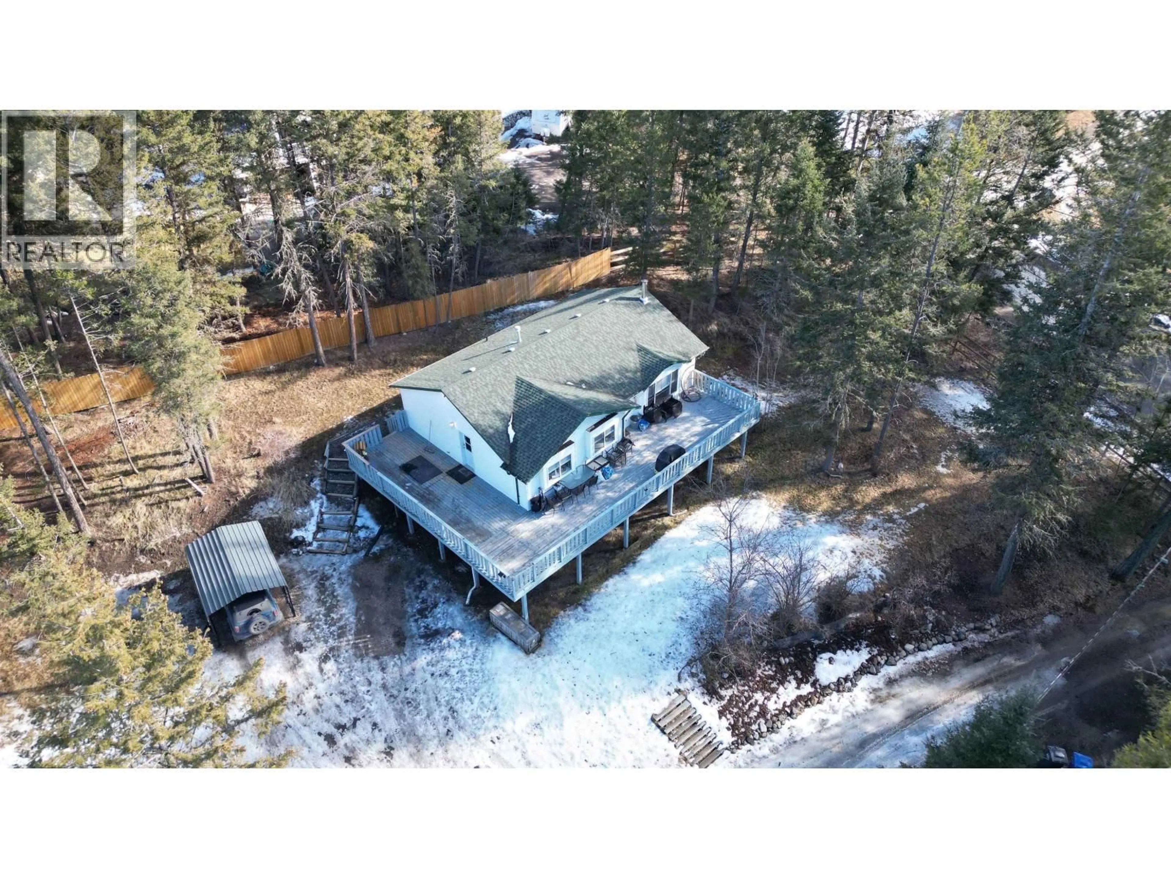 A pic from outside/outdoor area/front of a property/back of a property/a pic from drone, unknown for 4951 MONICAL ROAD, 108 Mile Ranch British Columbia V0K2Z0