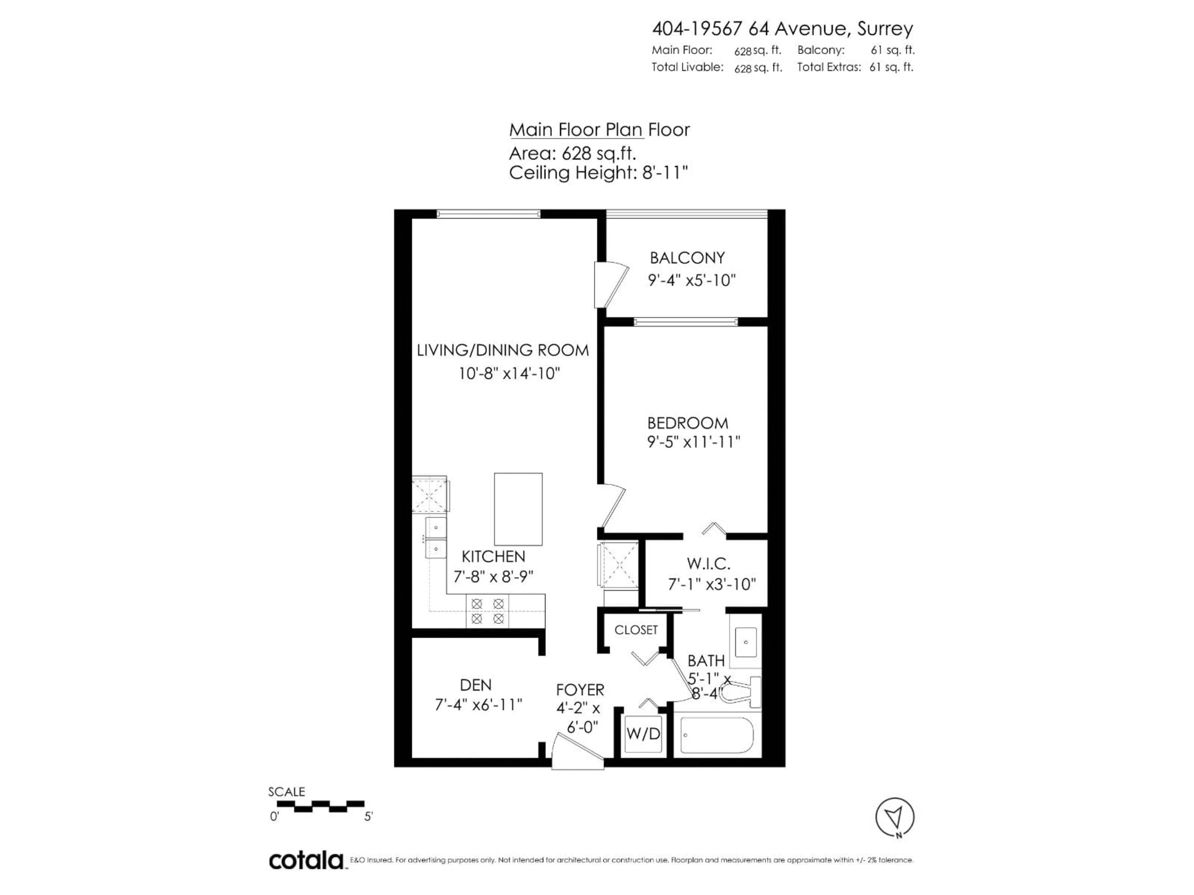 Floor plan for 404 - 19567 64 AVENUE, Surrey British Columbia V3S7H8