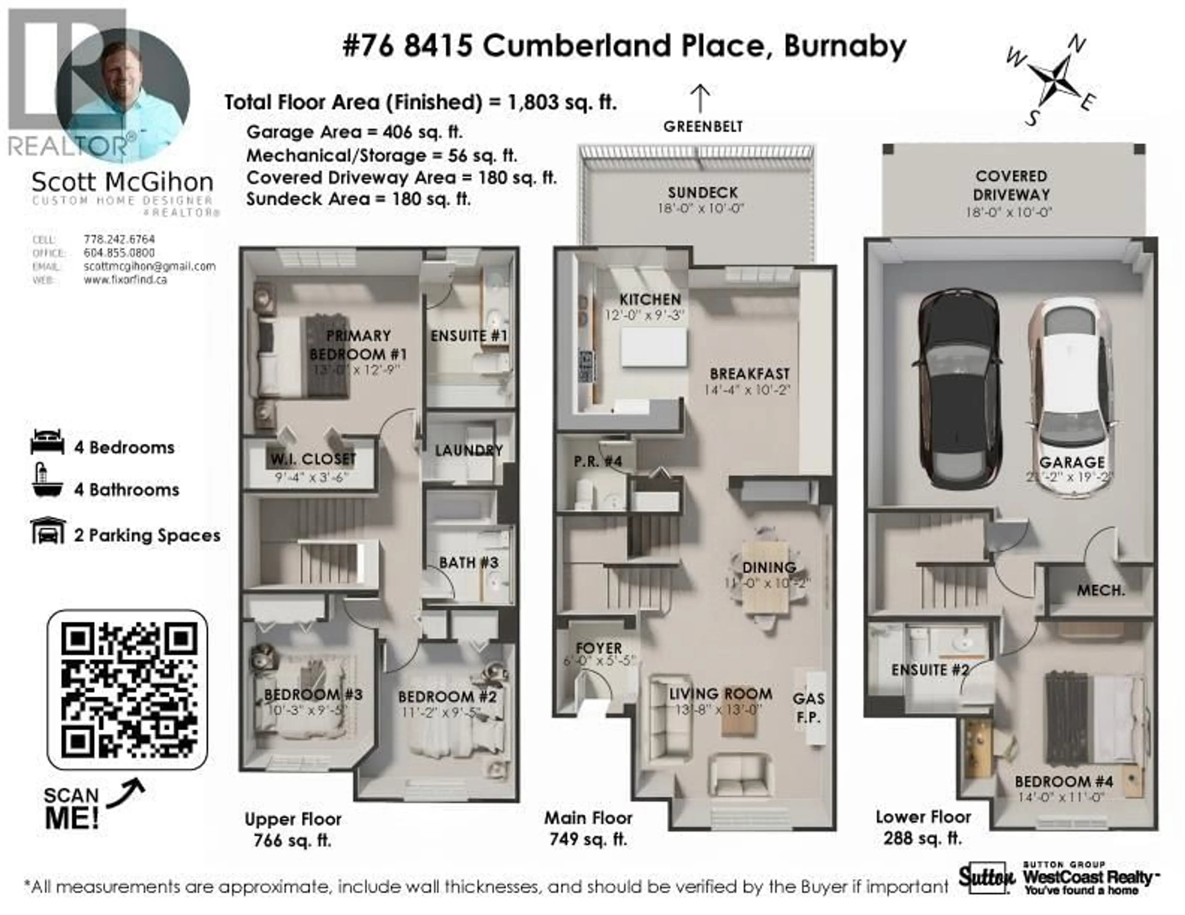 Floor plan for 76 - 8415 CUMBERLAND PLACE, Burnaby British Columbia V3N5C3