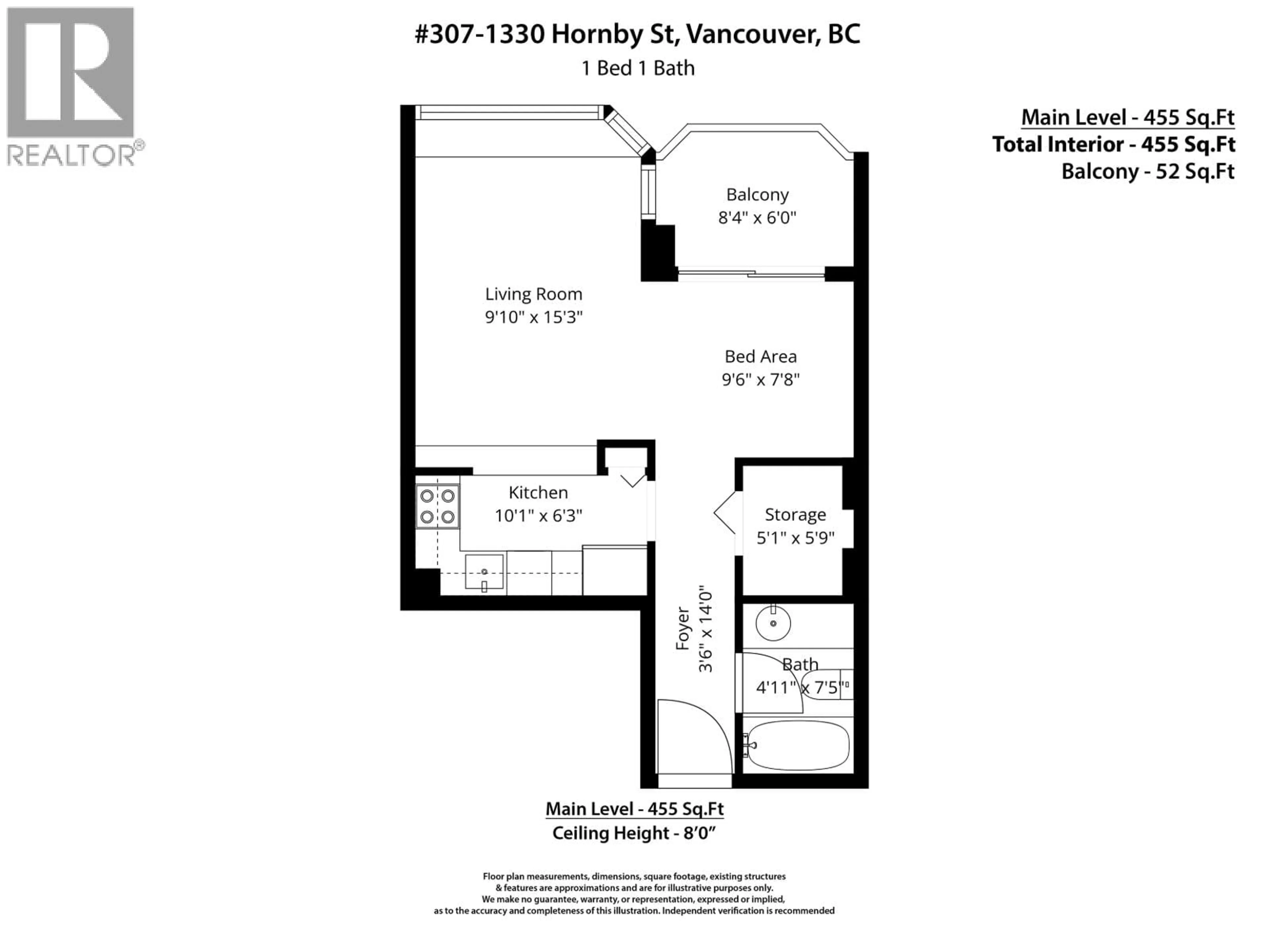 Floor plan for 307 - 1330 HORNBY STREET, Vancouver British Columbia V6Z1W5