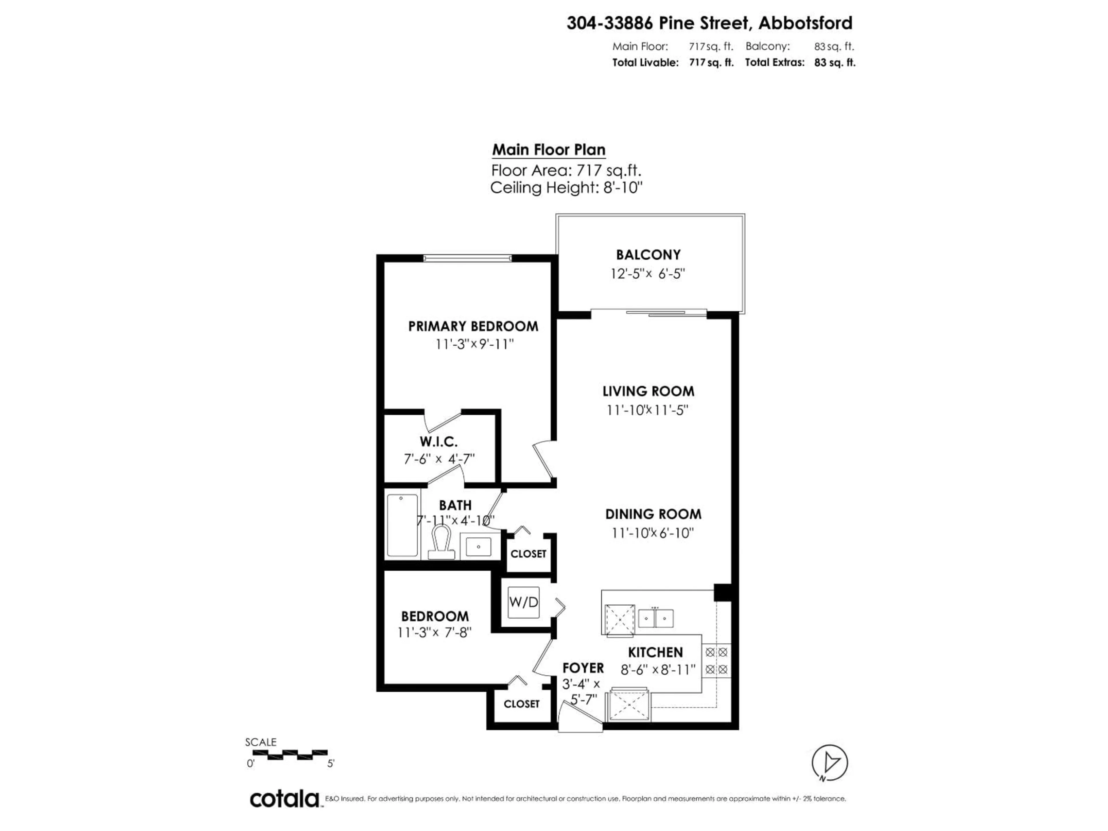 Floor plan for 304 - 33886 PINE STREET, Abbotsford British Columbia V2S0N9