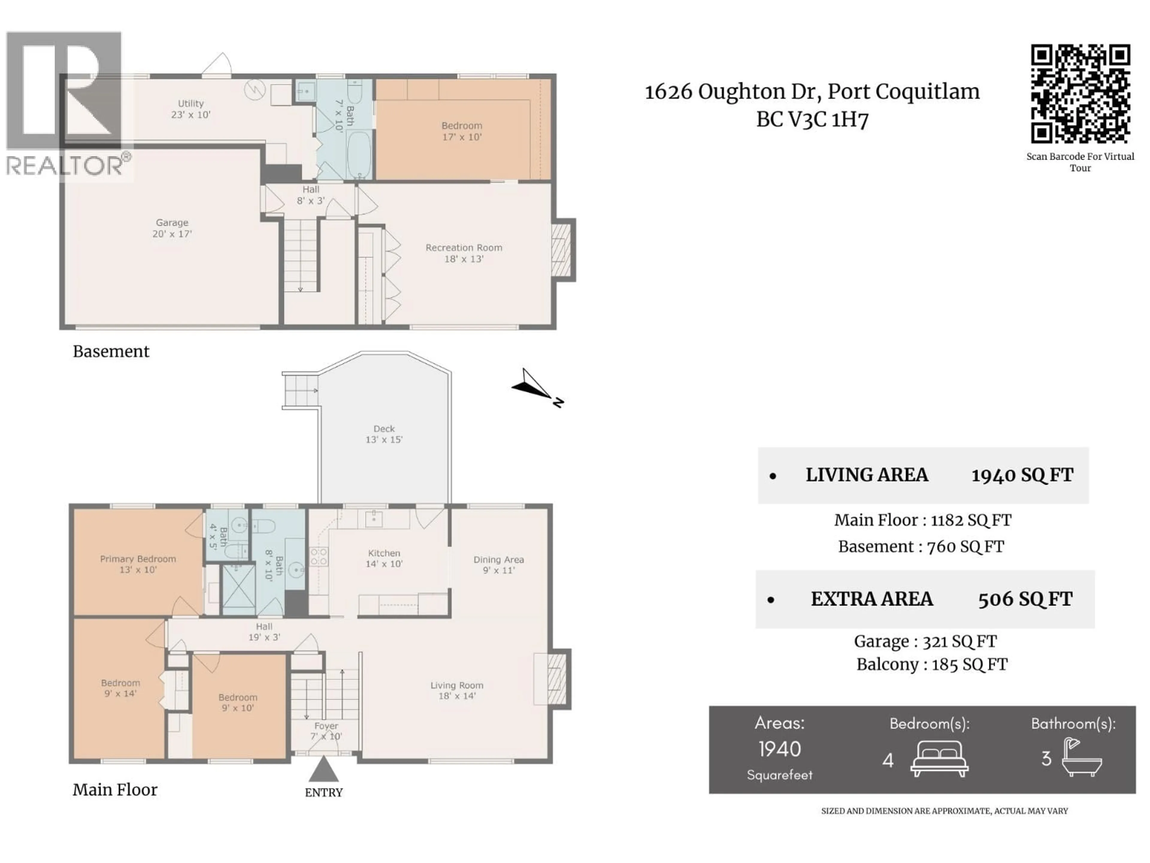 Floor plan for 1626 OUGHTON DRIVE, Port Coquitlam British Columbia V3C1H7