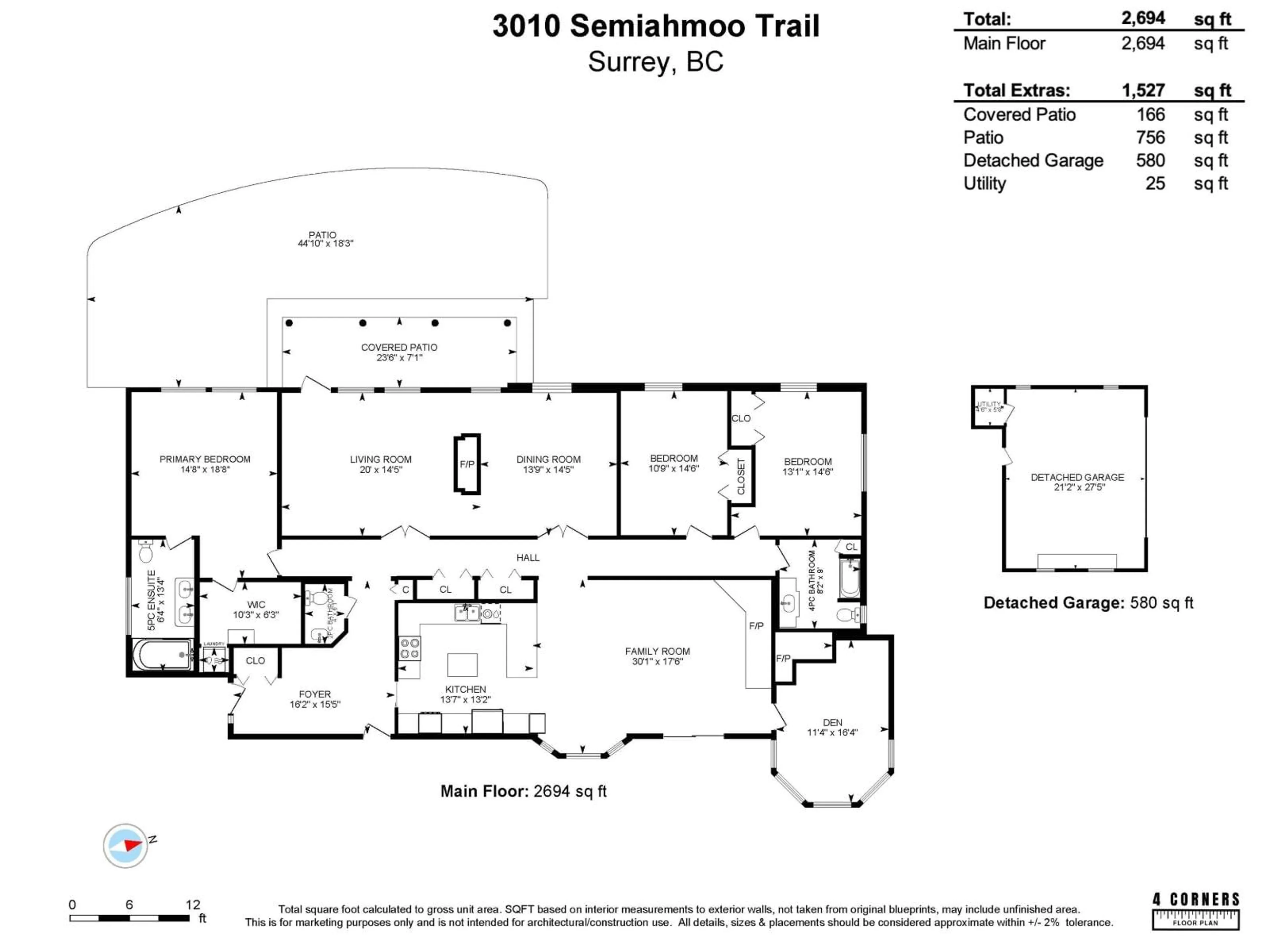 Floor plan for 3010 SEMIAMHOO TRAIL, Surrey British Columbia V4P1H3