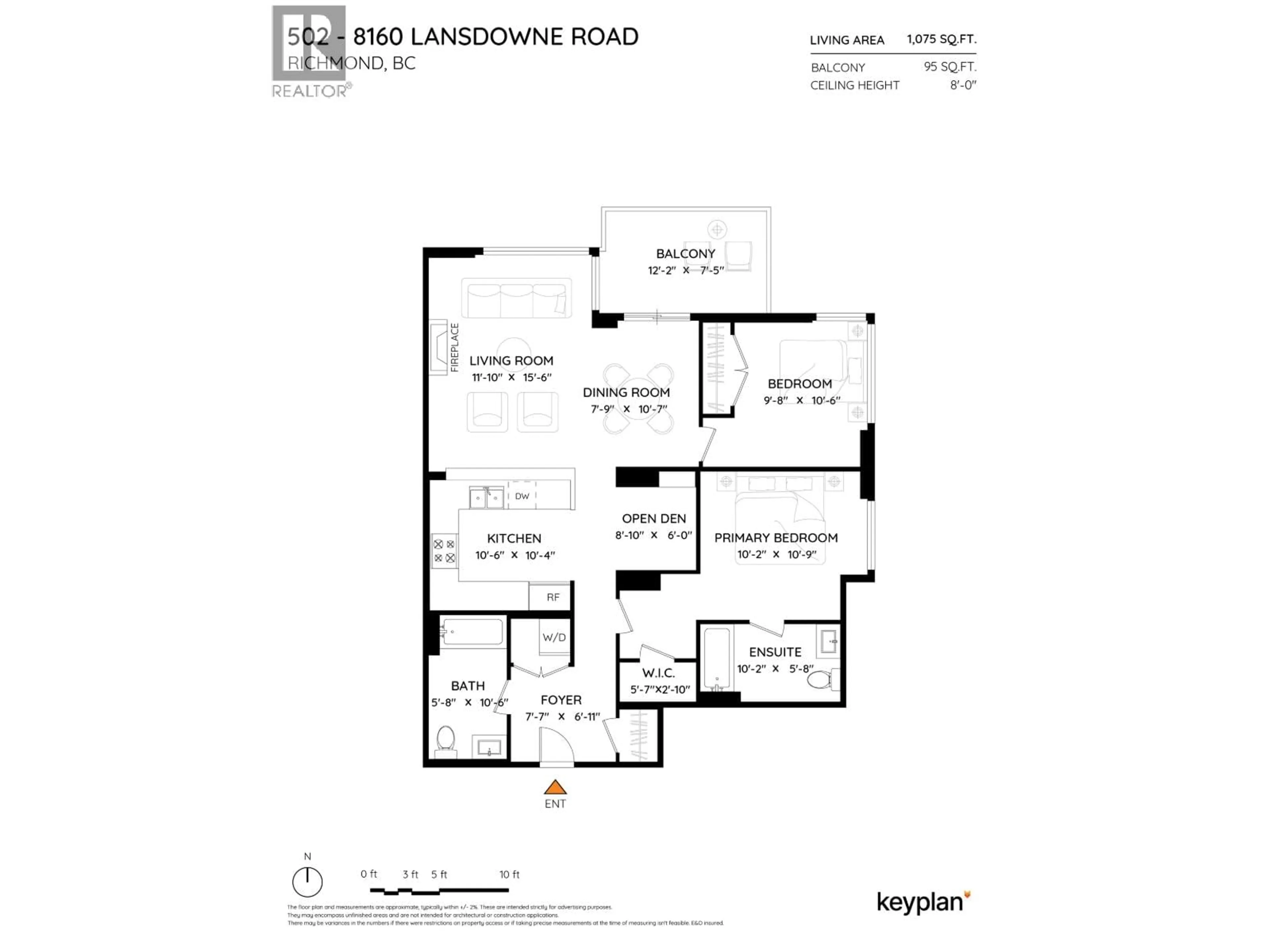 Floor plan for 502 - 8160 LANSDOWNE ROAD, Richmond British Columbia V6X0A9