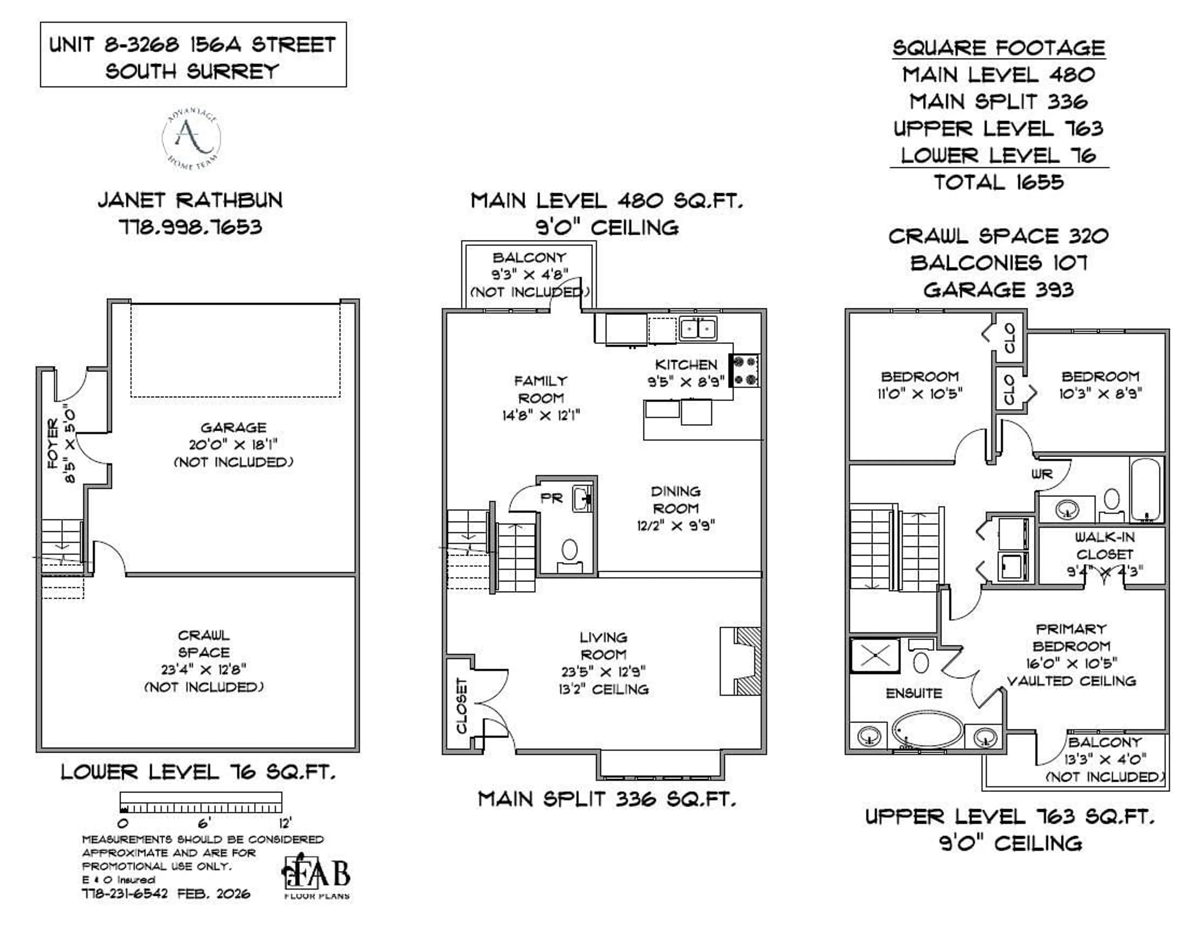 Floor plan for 8 - 3268 156A STREET, Surrey British Columbia V3S9T1