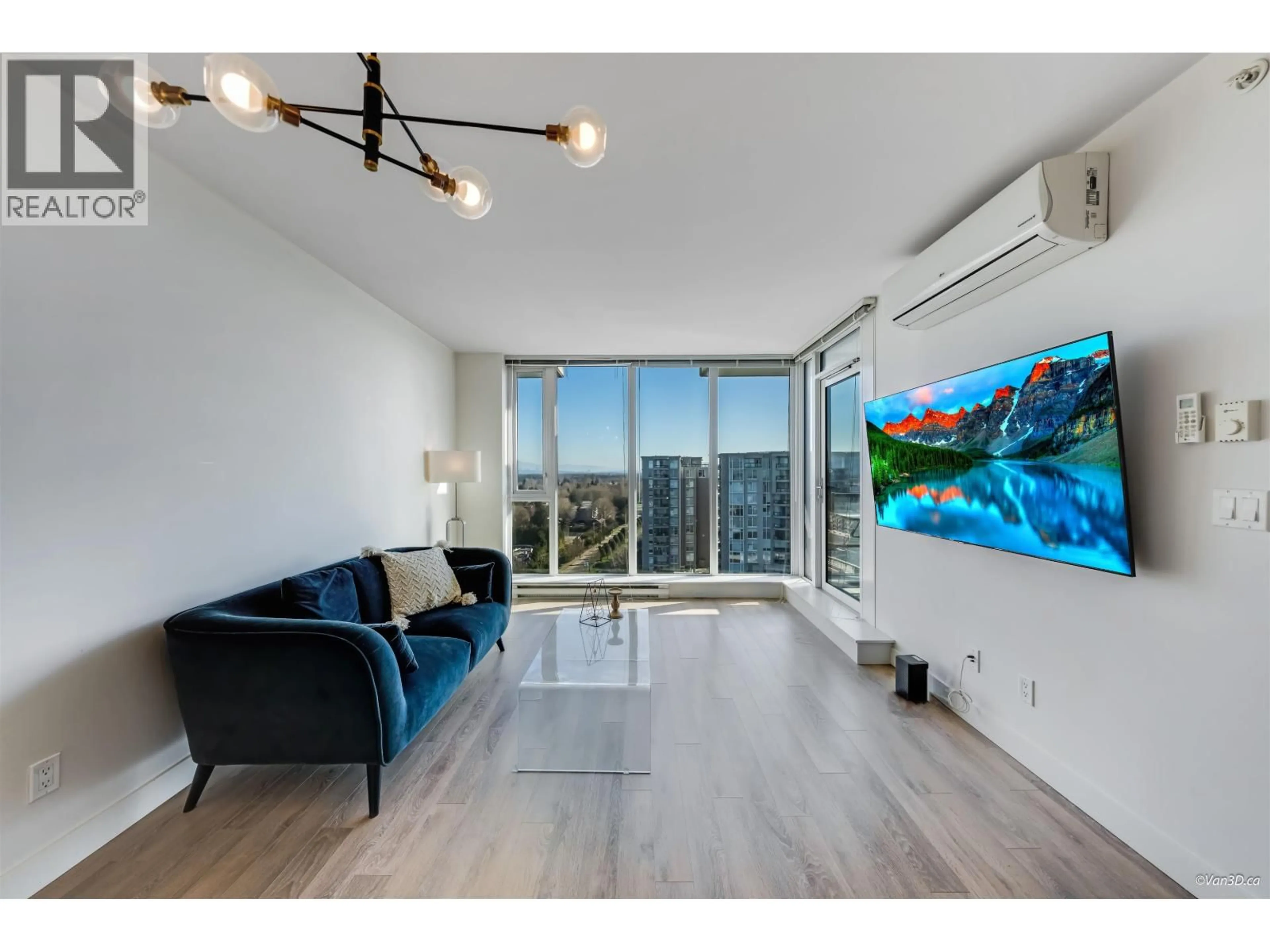 Living room with furniture, wood/laminate floor for 1901 - 8288 GRANVILLE AVENUE, Richmond British Columbia V6Y1P4