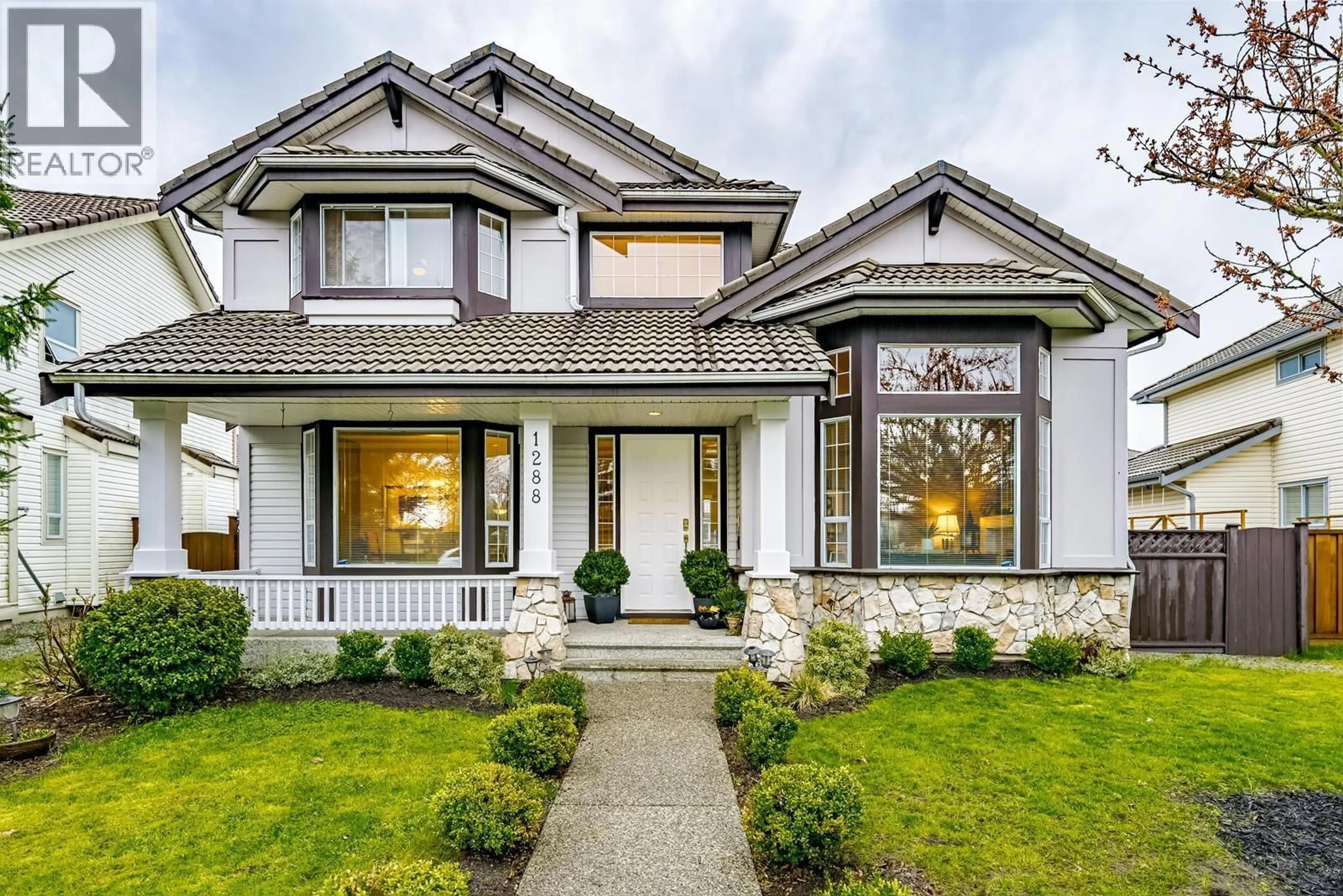 Home with vinyl exterior material, street for 1288 RIVERSIDE DRIVE, Port Coquitlam British Columbia V3B7Y2