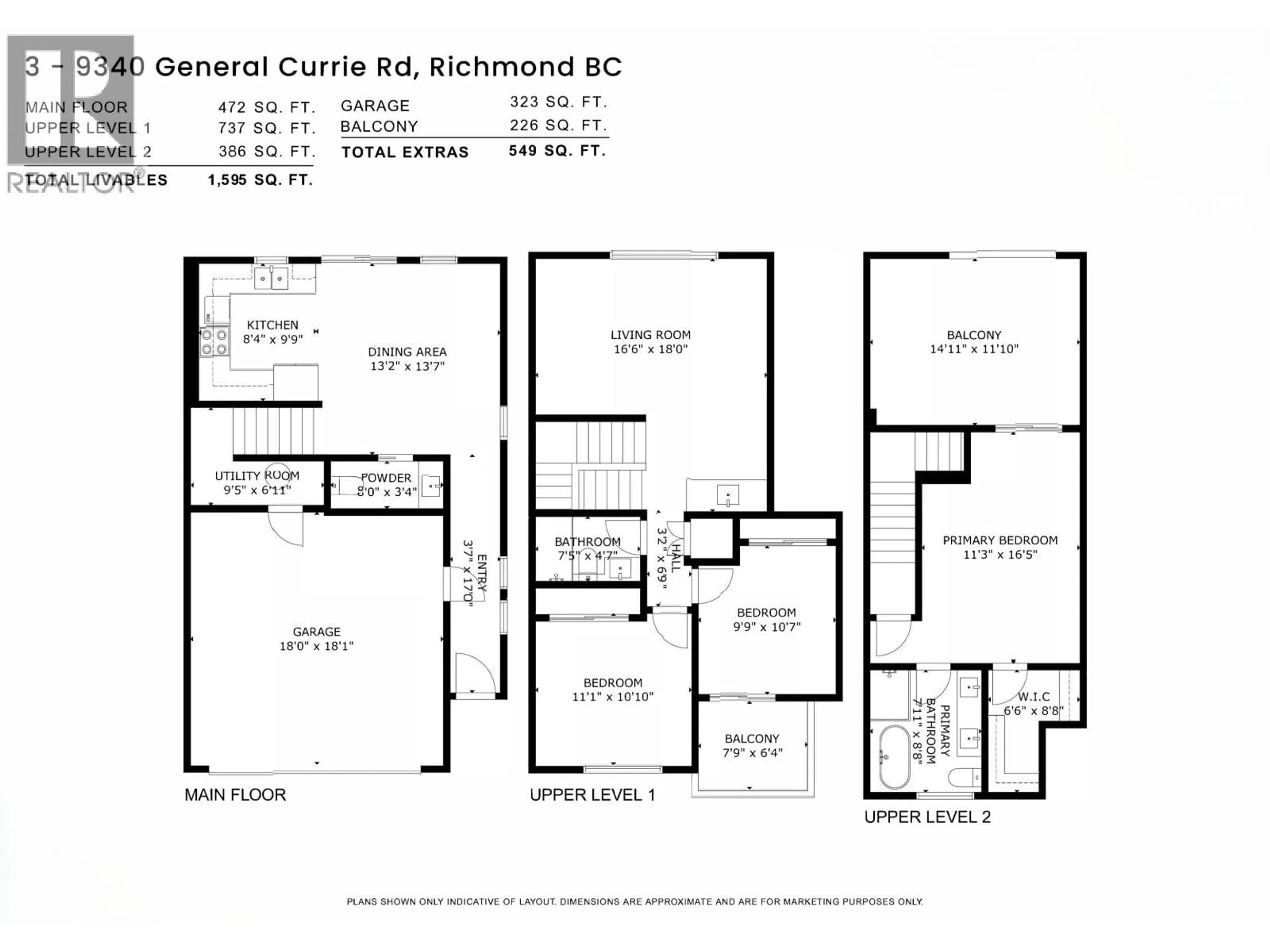 Floor plan for 3 - 9340 GENERAL CURRIE ROAD, Richmond British Columbia V6Y1M6