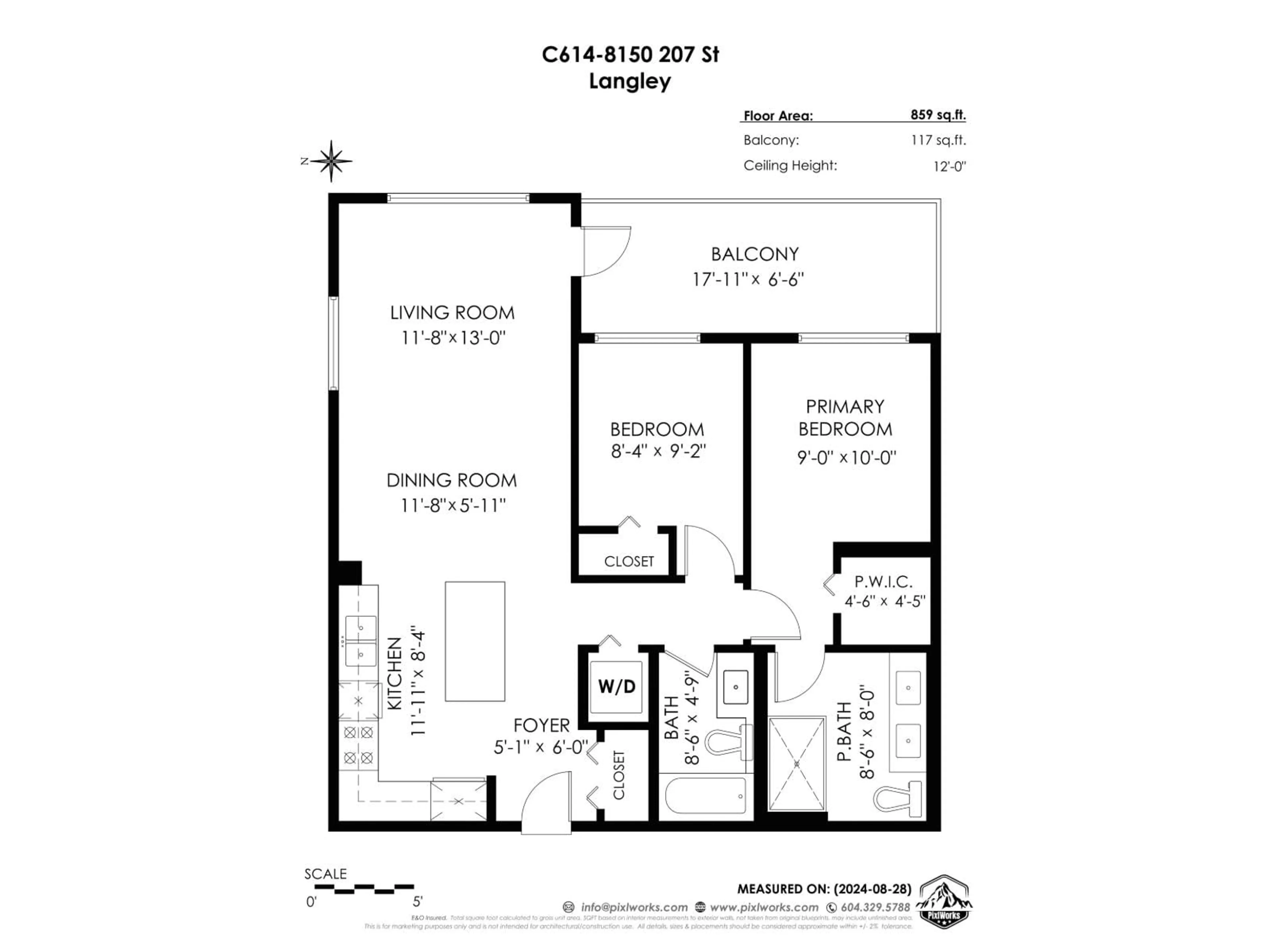 Floor plan for C614 - 8150 207 STREET, Langley British Columbia V2Y4J4