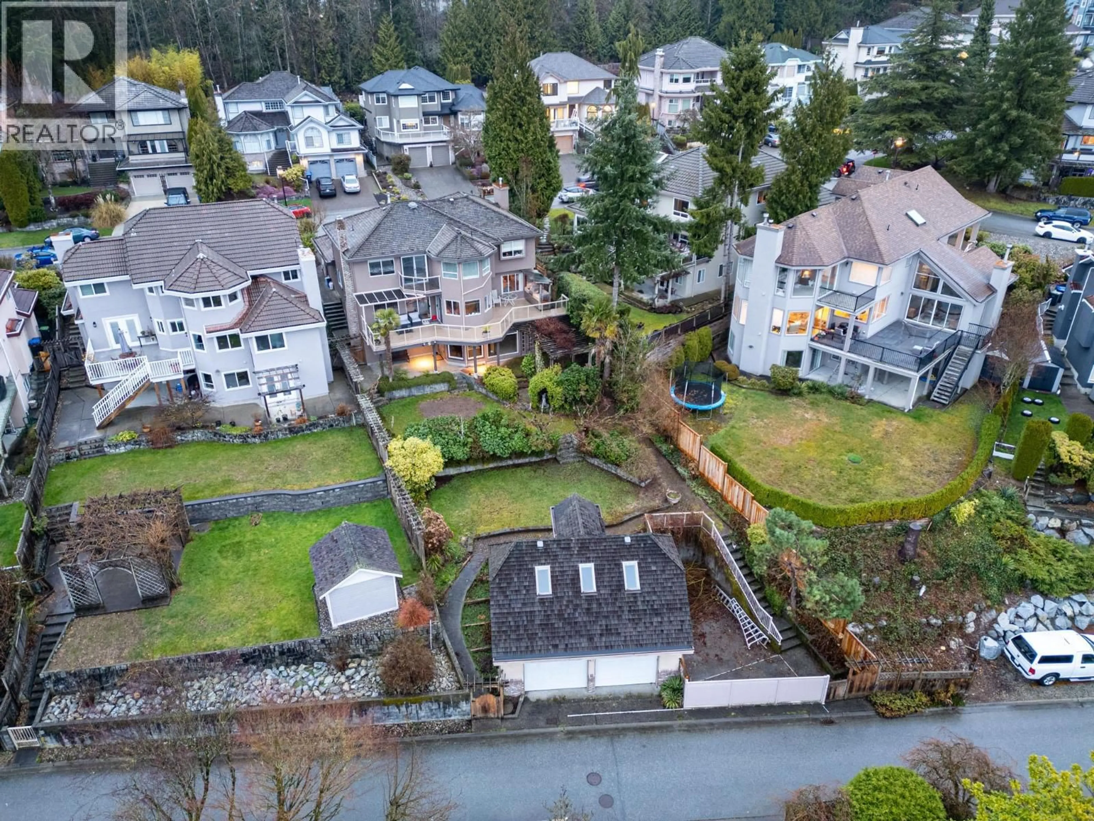 A pic from outside/outdoor area/front of a property/back of a property/a pic from drone, unknown for 67 TIMBERCREST DRIVE, Port Moody British Columbia V3H4T1