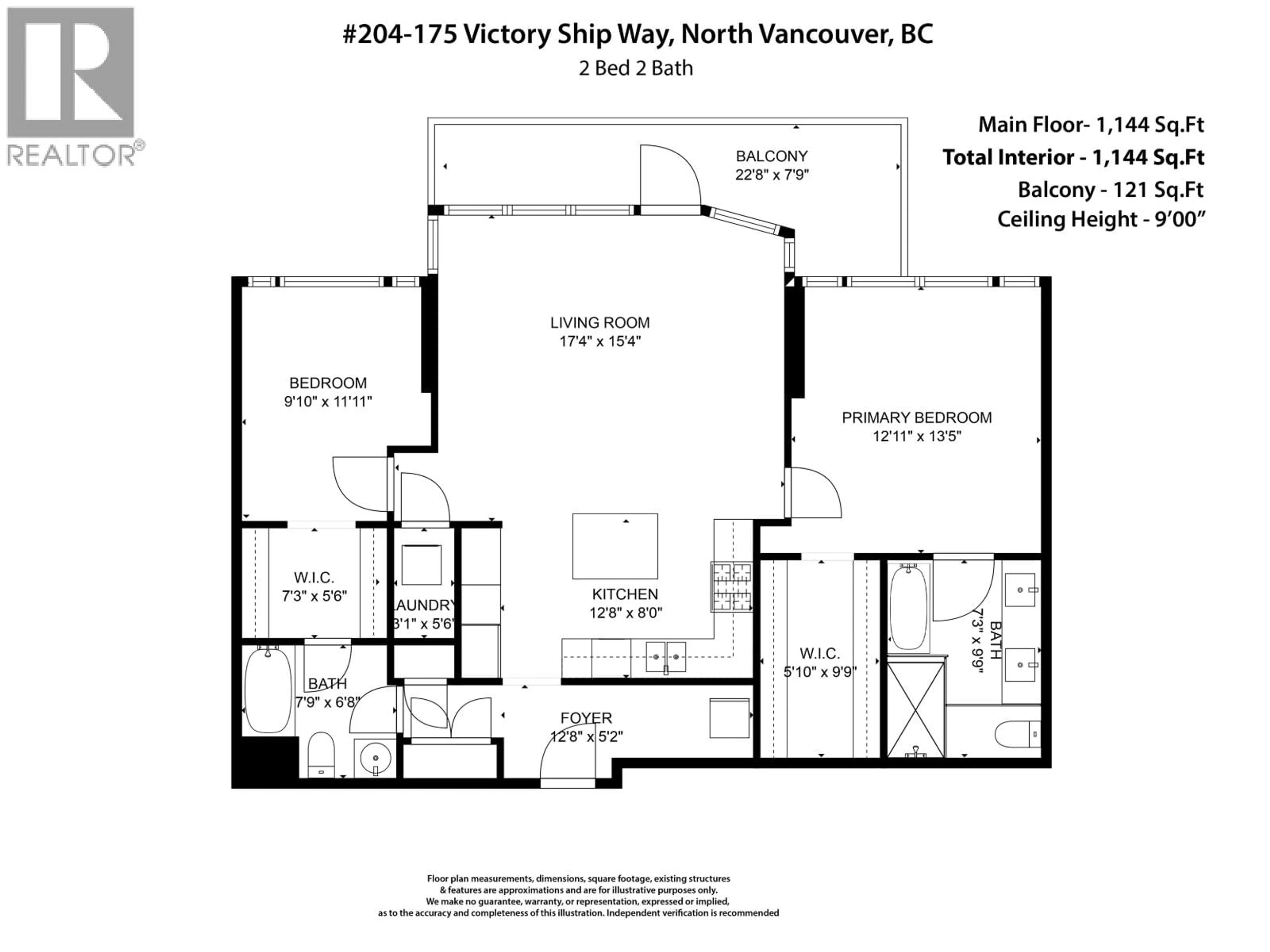 Floor plan for 204 - 175 VICTORY SHIP WAY, North Vancouver British Columbia V7L0G1